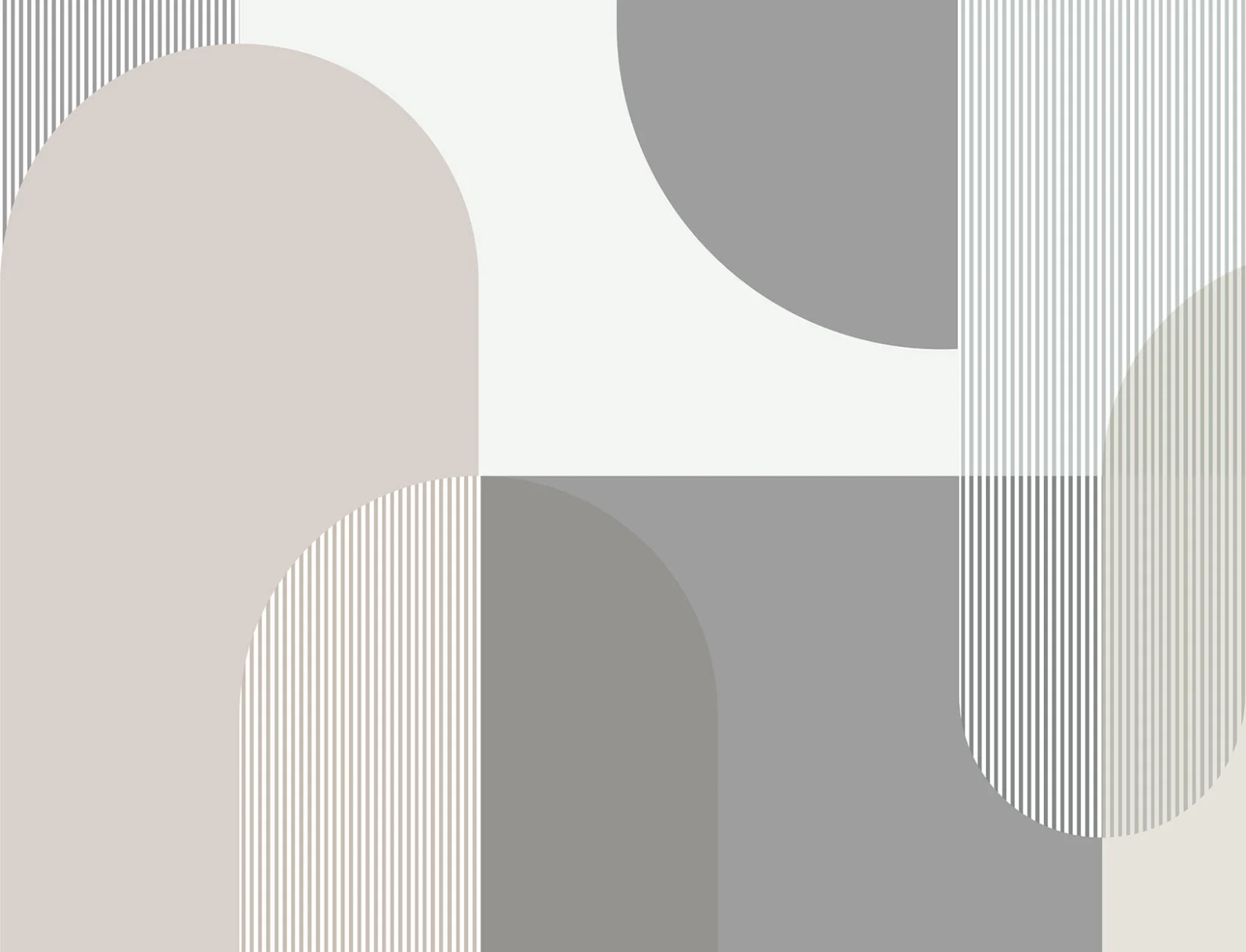 Nøytral Grå Scandi Geometrisk Fototapet