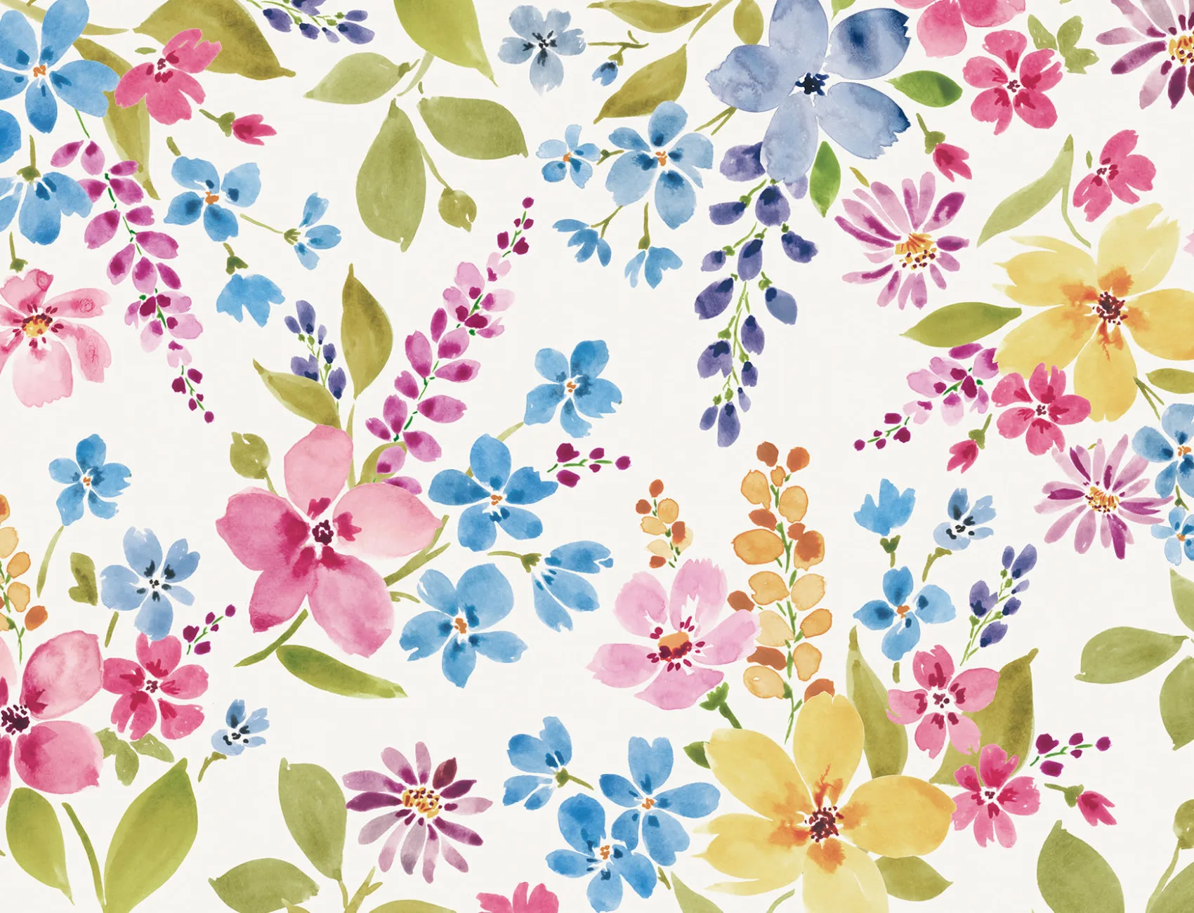 Colorful Watercolor Flower Mural