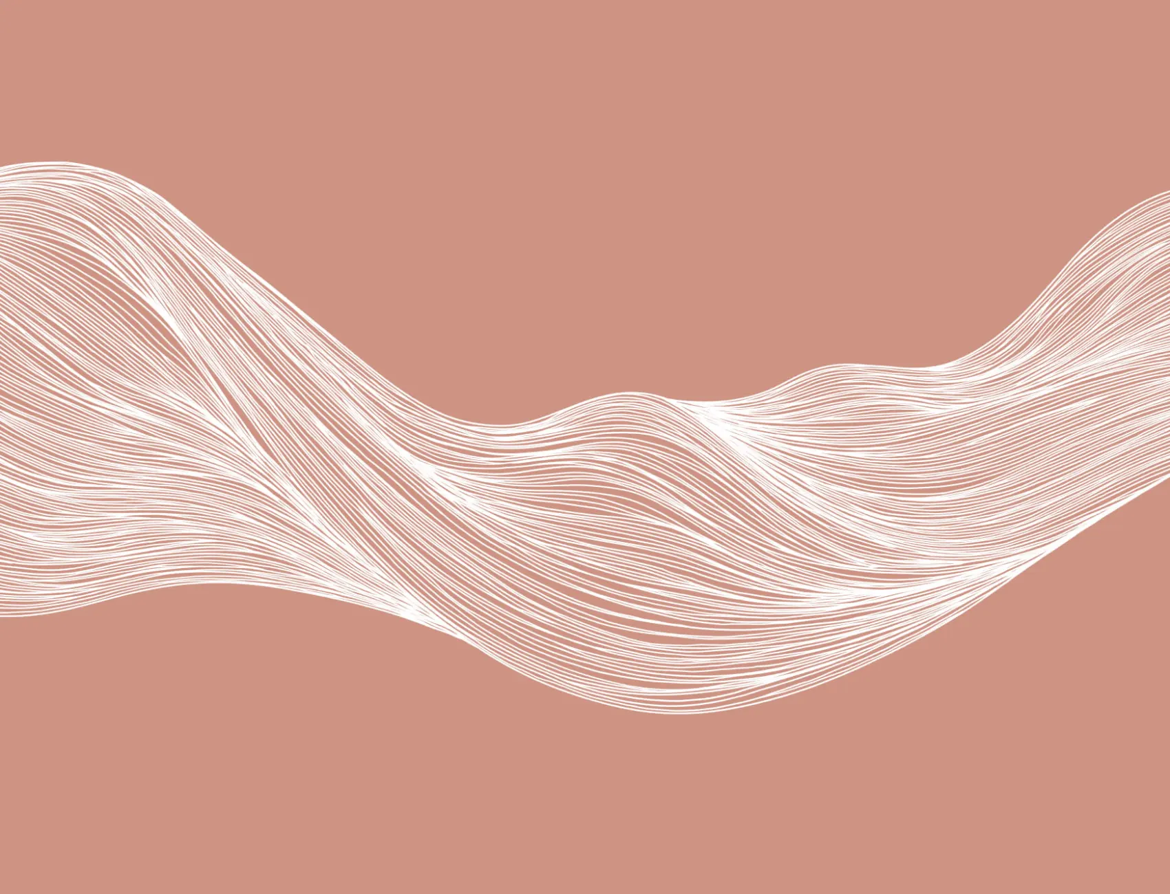 White & Terracotta Wavy Line Abstract Wallpaper Mural