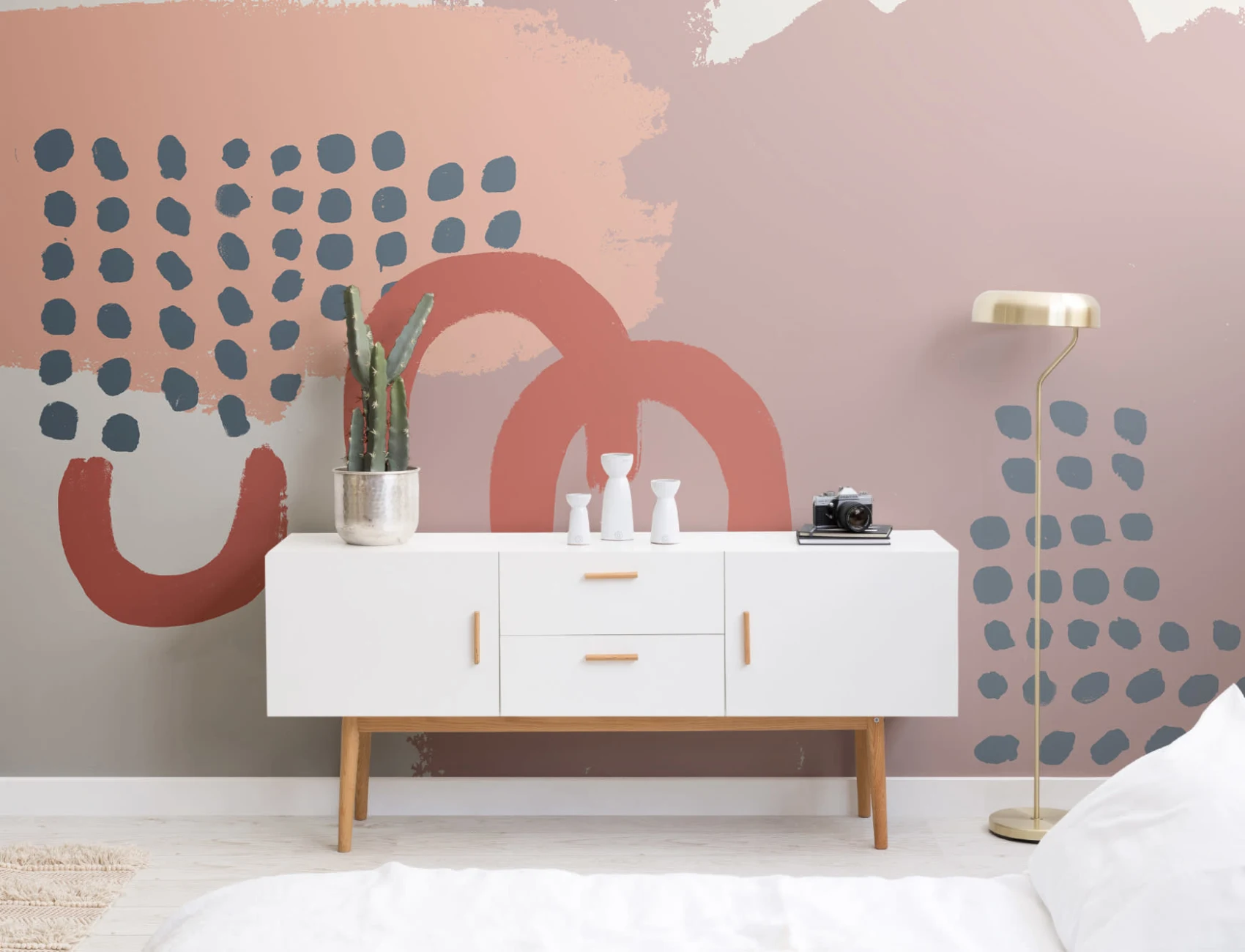 Neutraal Abstract Schilderen Behang Muurschildering