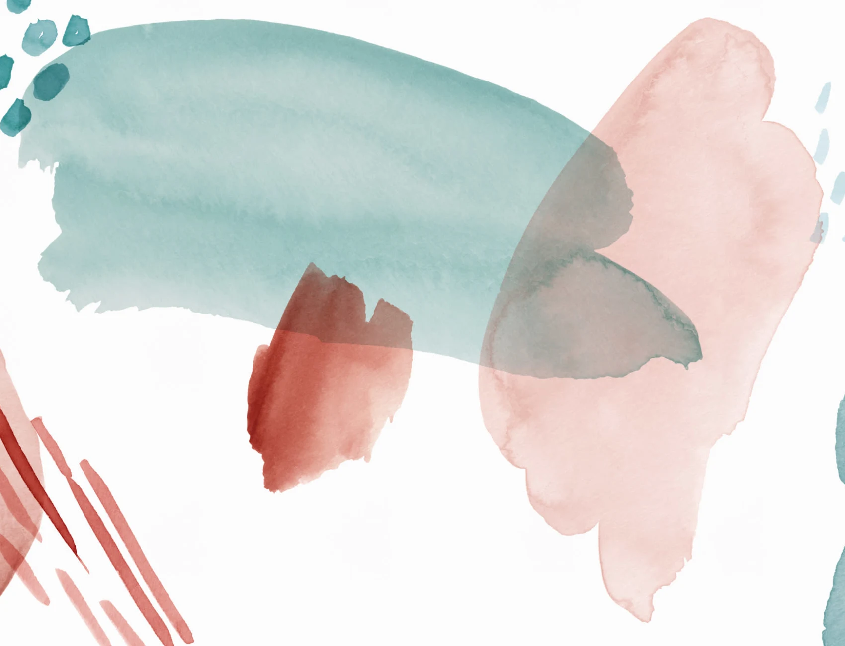 Blue & Pink Abstract Watercolour Paint Wallpaper Mural
