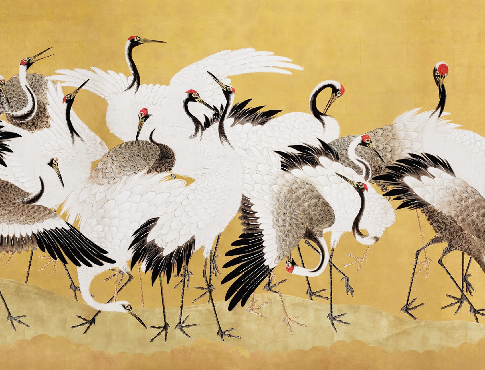 Flock of Cranes by Ishida Yūtei Wall Mural