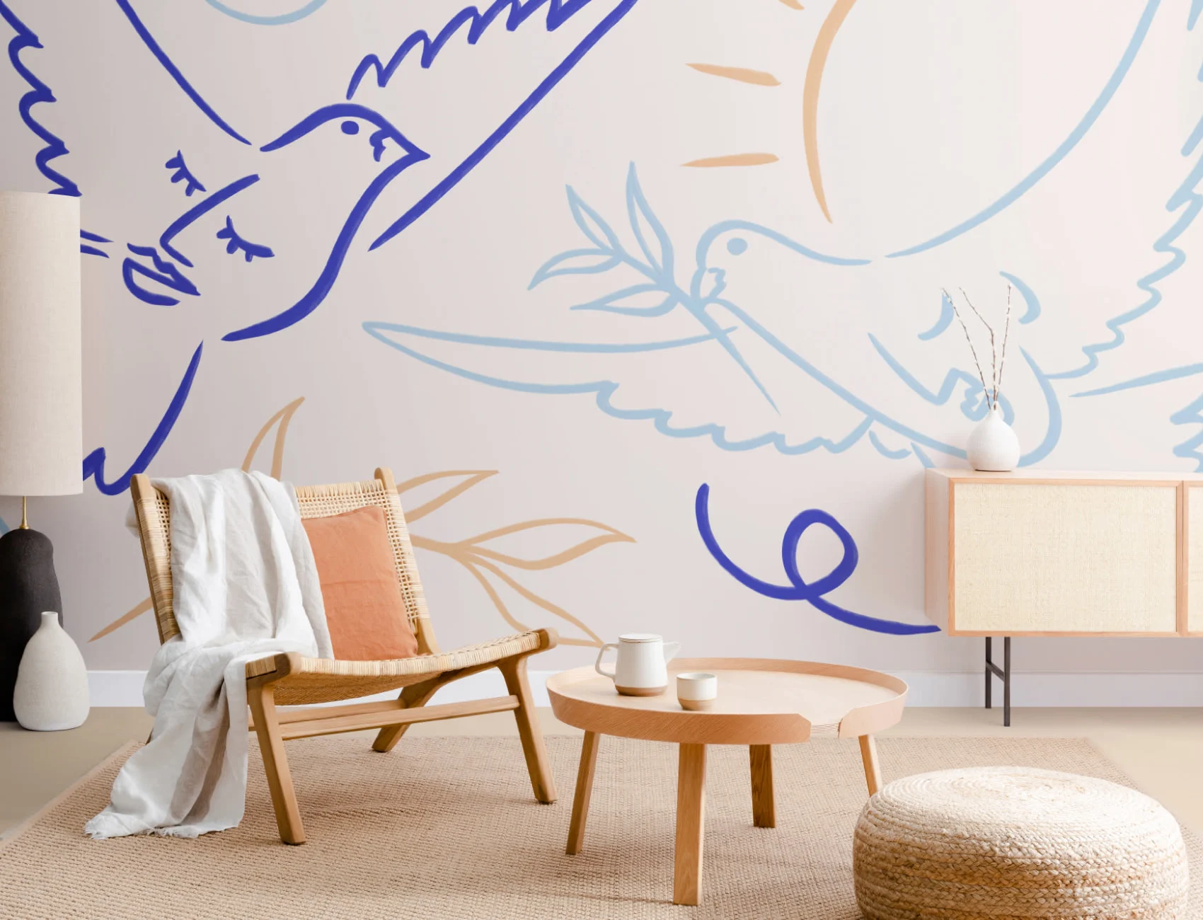 Colorful Abstract Dove Wall Mural