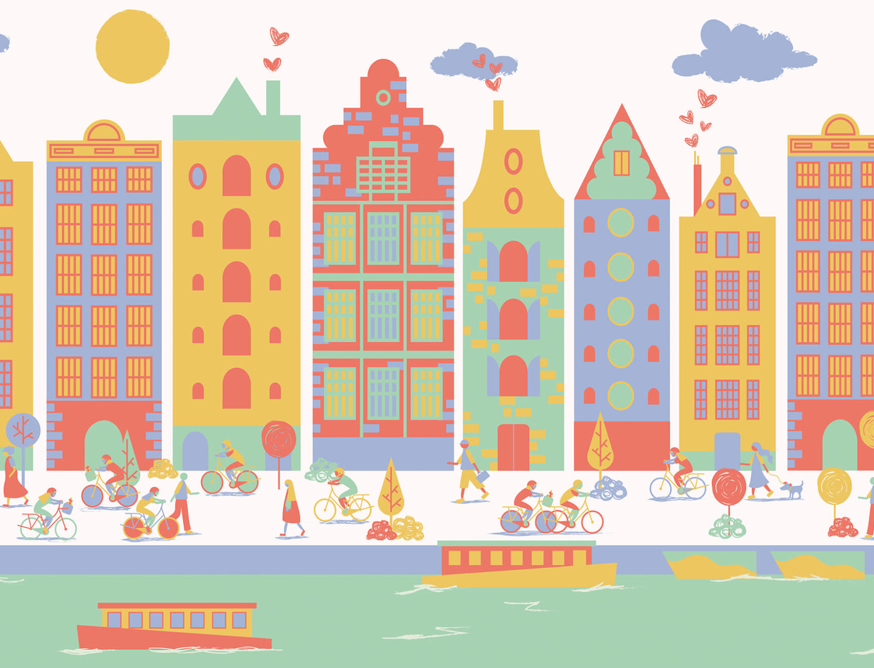 Amsterdam City Living Wallpaper Mural