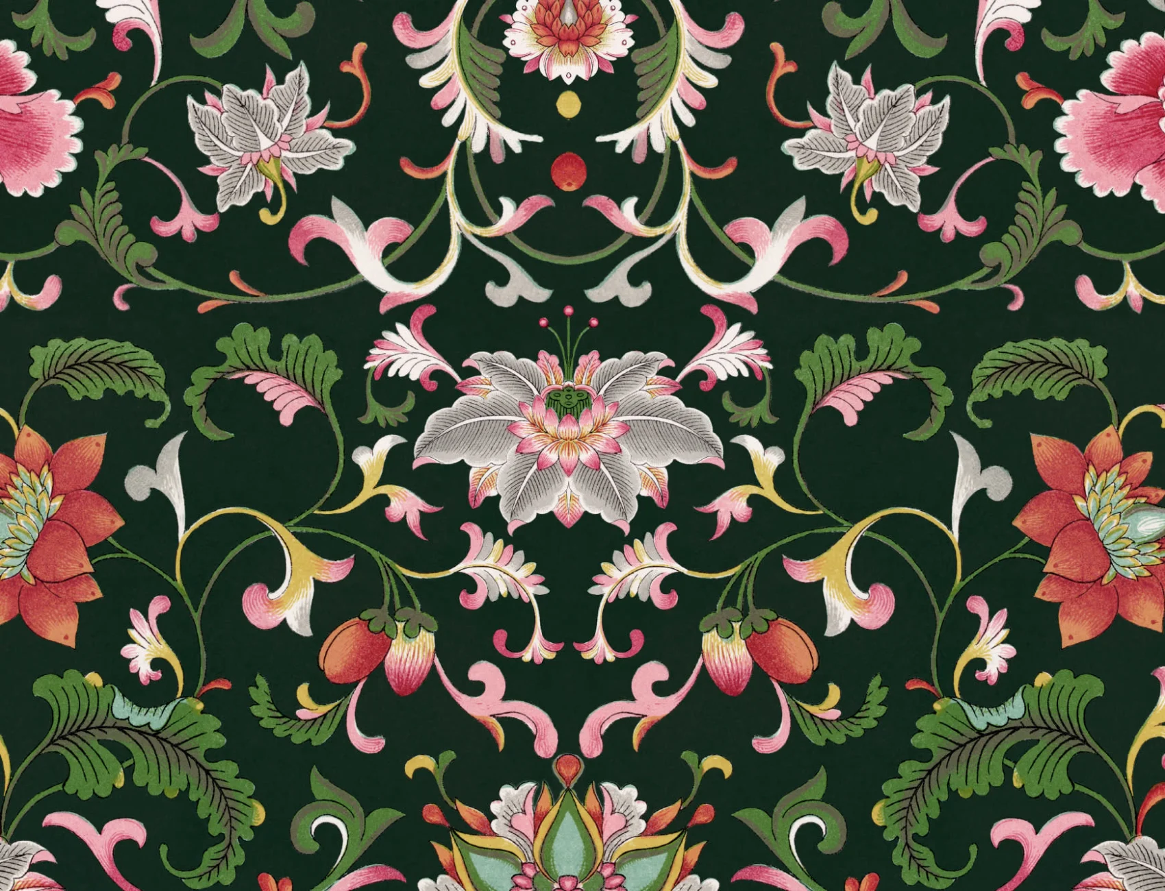 Owen Jones chinesische Ornamente Illustrationen Schwarze Fototapete