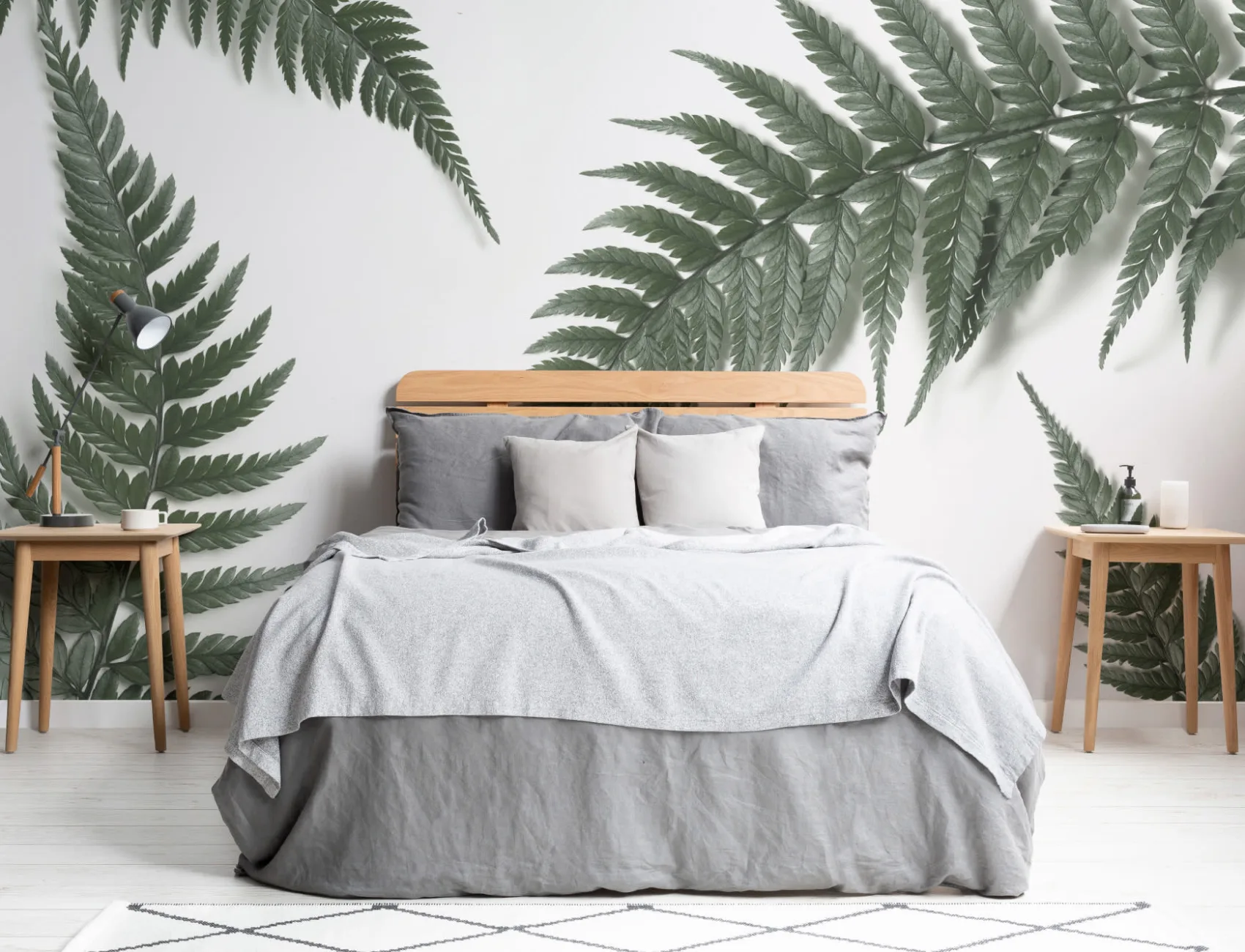 Photographic Real Fern Plant Modern Wallpaper Mural