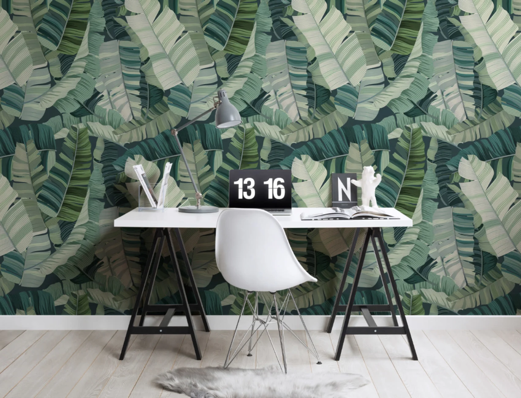 3D Camo Mixed Tropical Leaf Wallpaper Mural