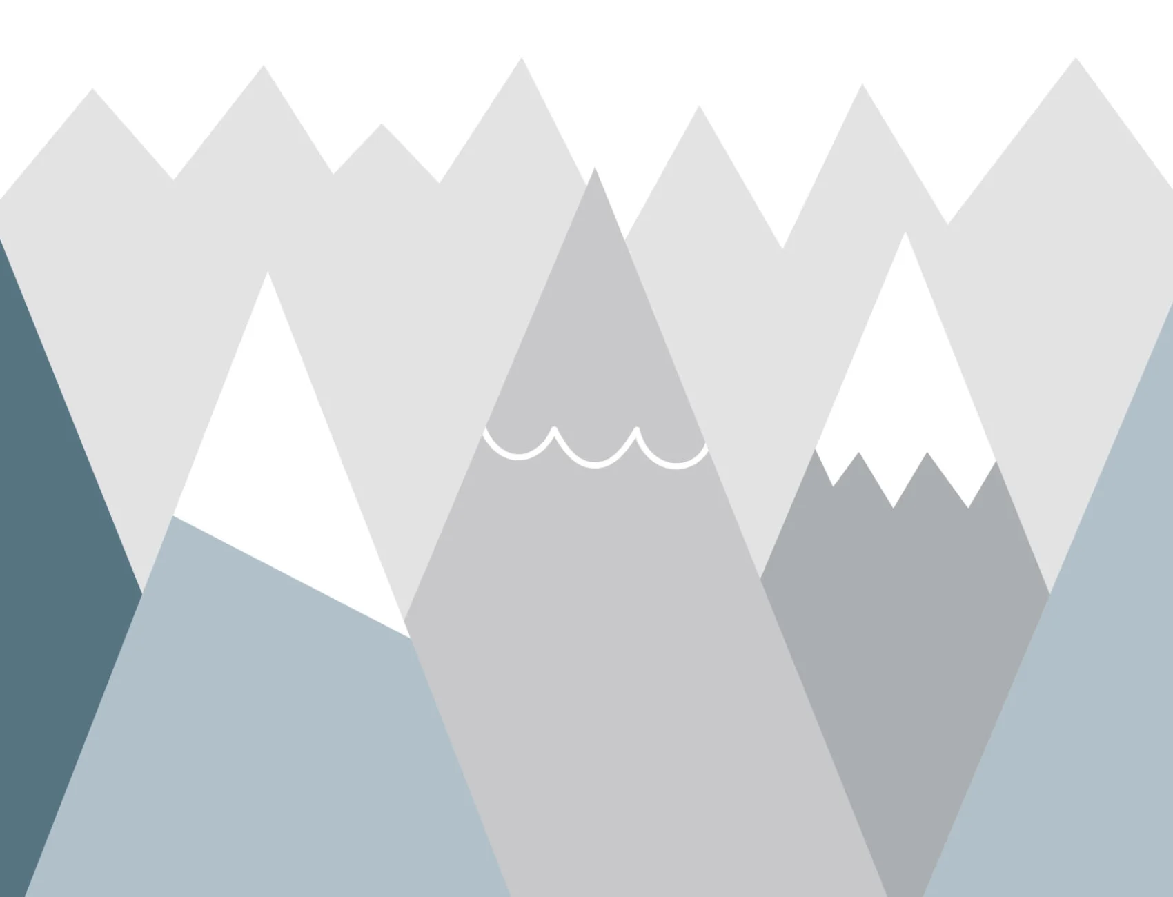 Kids Blue & Grey Mountains Wallpaper Mural