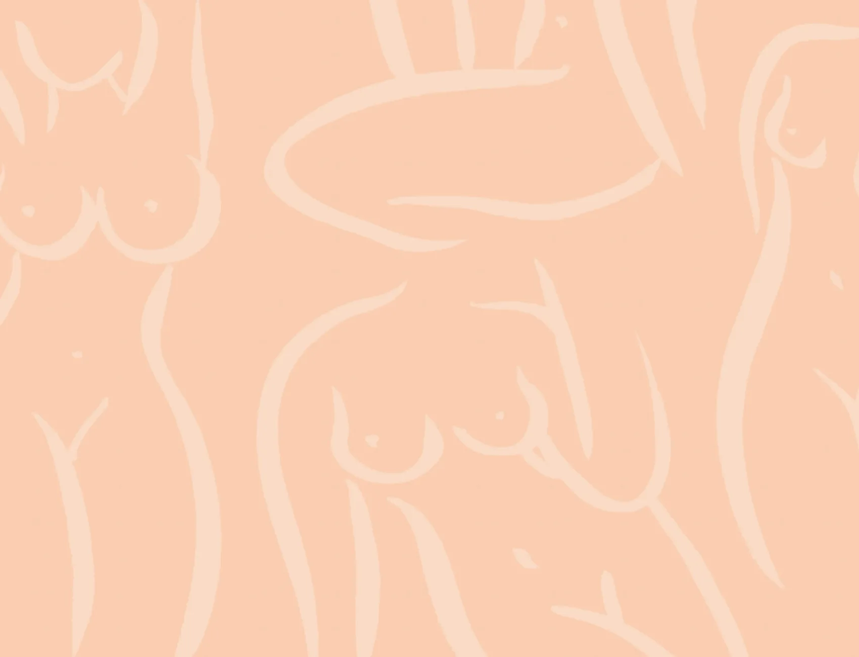 Peach Fuzz Nude Woman Figure Drawing Wall Mural