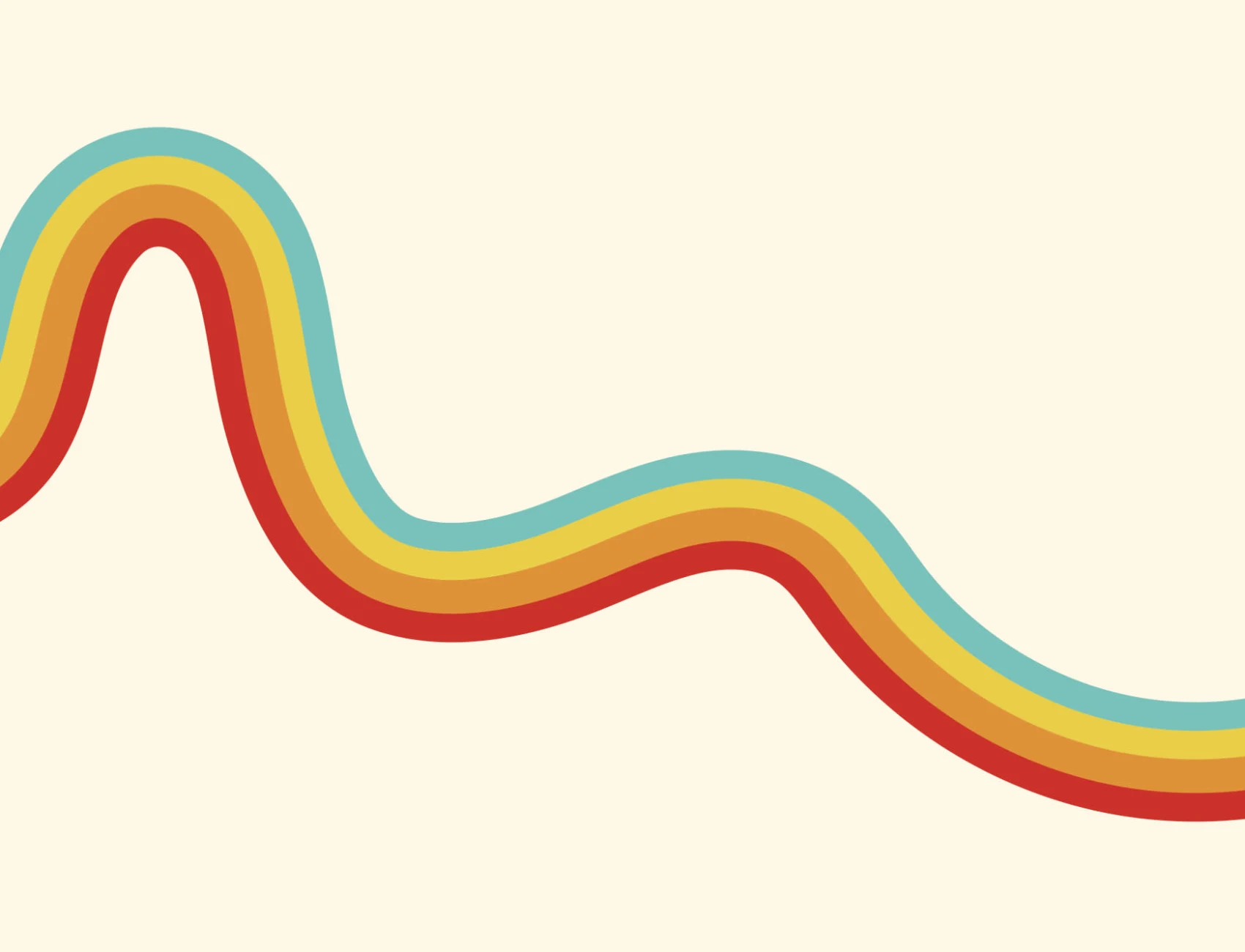 70s Retro Rainbow Wallpaper Mural