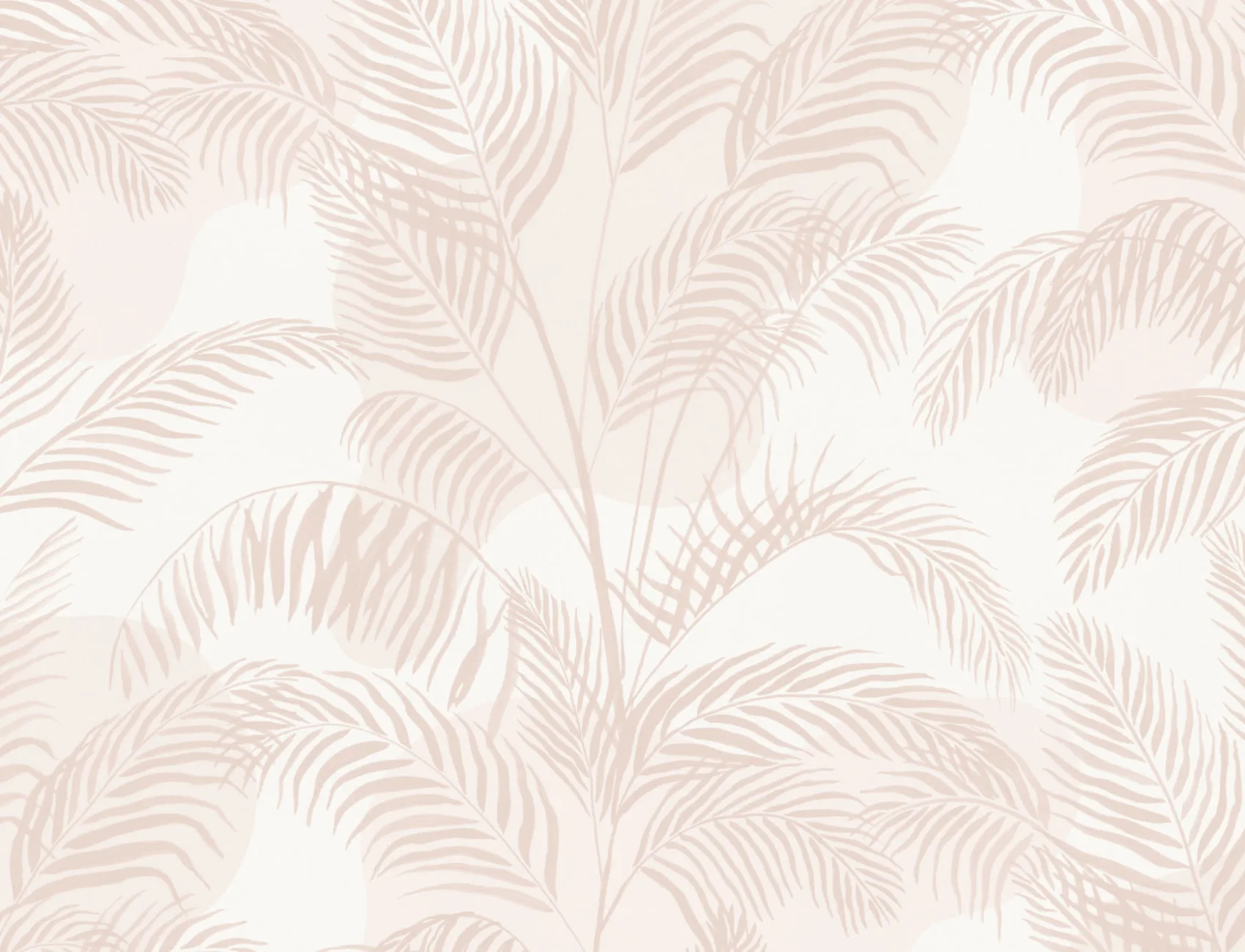 Pastel Pink Inky Tropical Pattern Wallpaper Mural