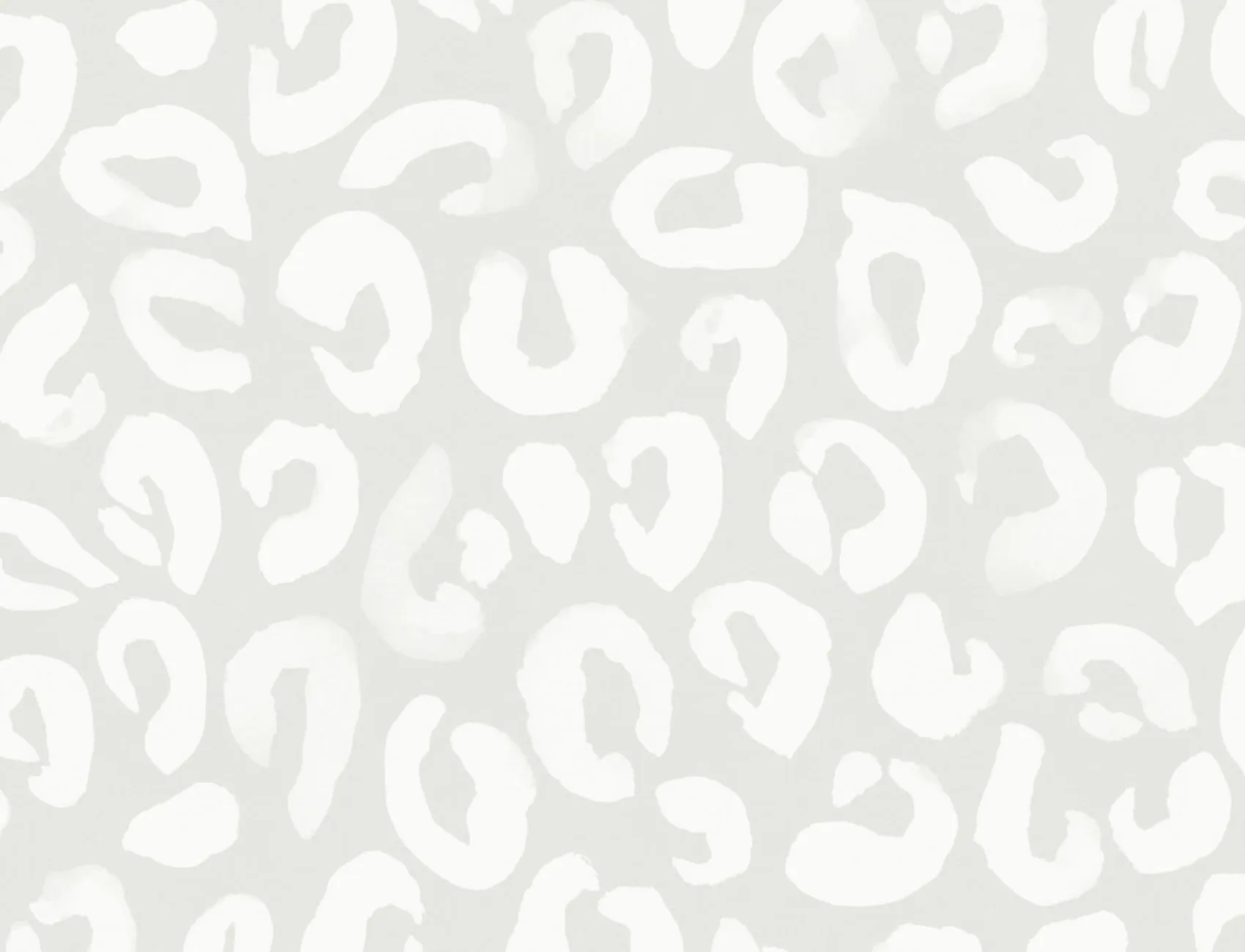 Vit och grå målad Leopard Print Repeat Pattern Wallpaper