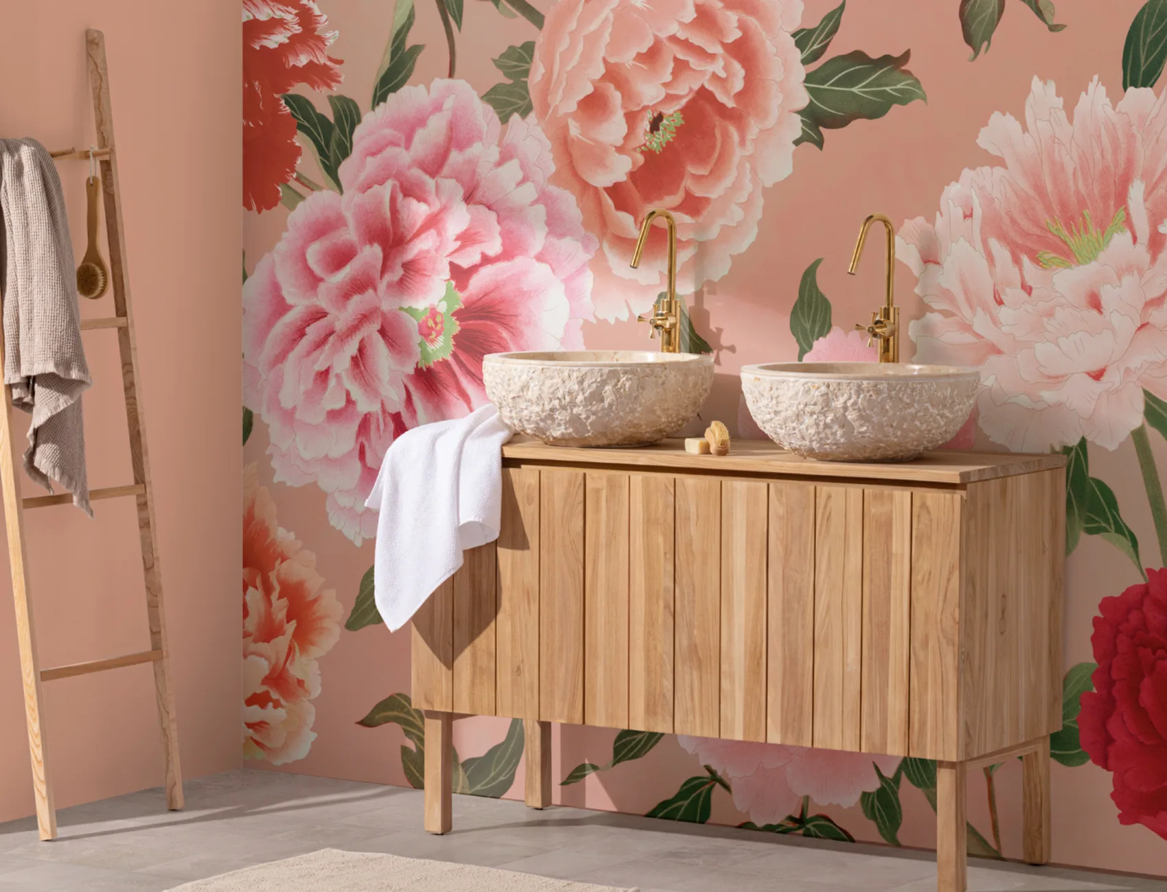 Large Pink Peony Wallpaper Mural