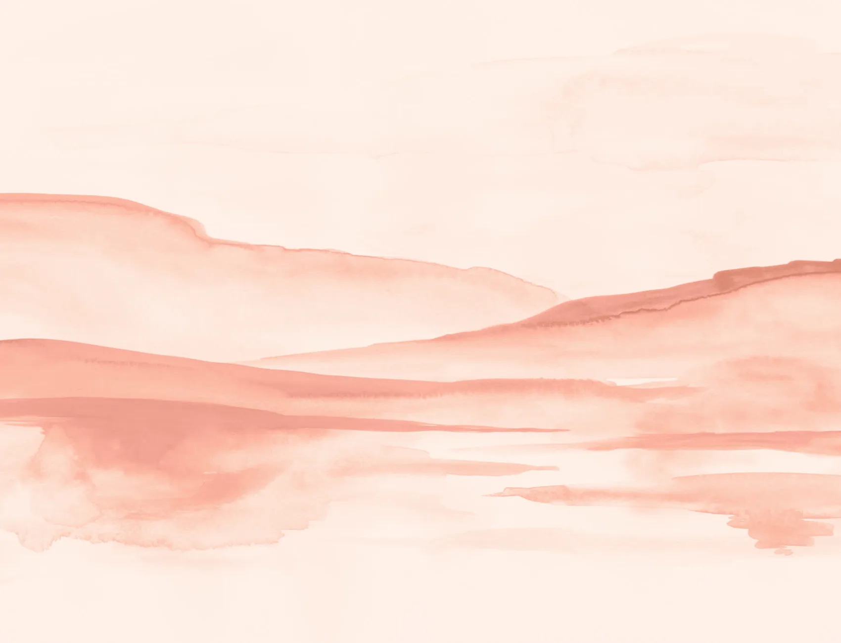 Sunset Watercolor Desert Landscape Wallpaper Mural