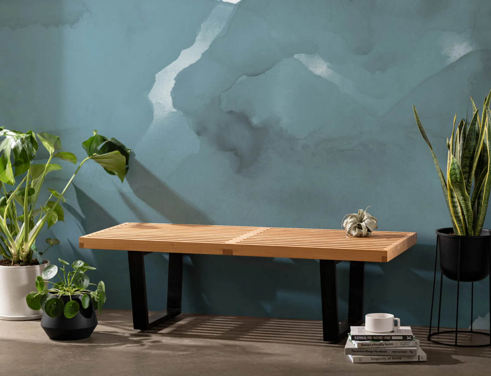 Envy Teal acuarelă Wallpaper Mural