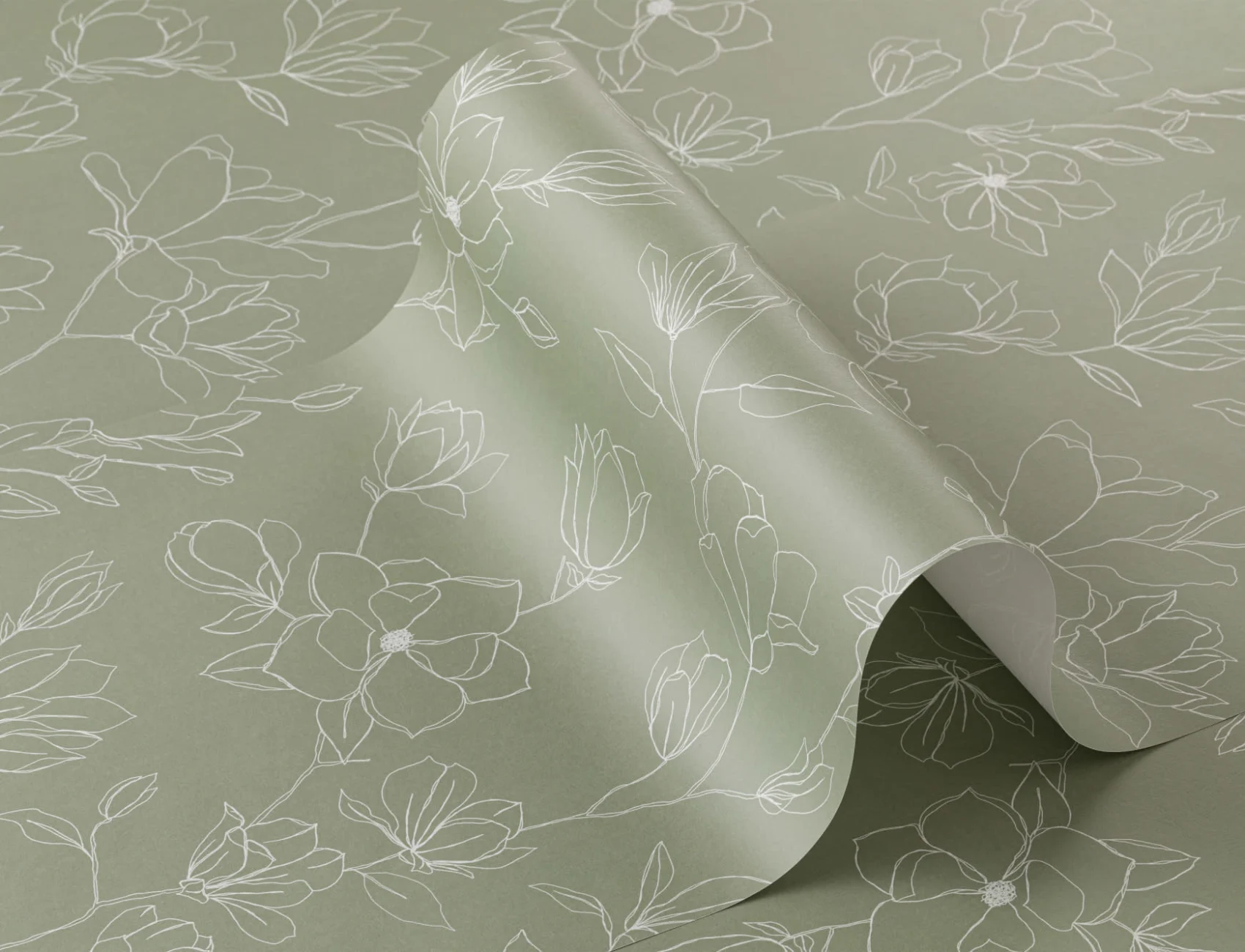 Grön abstrakt blommig upprepning mönster tapet