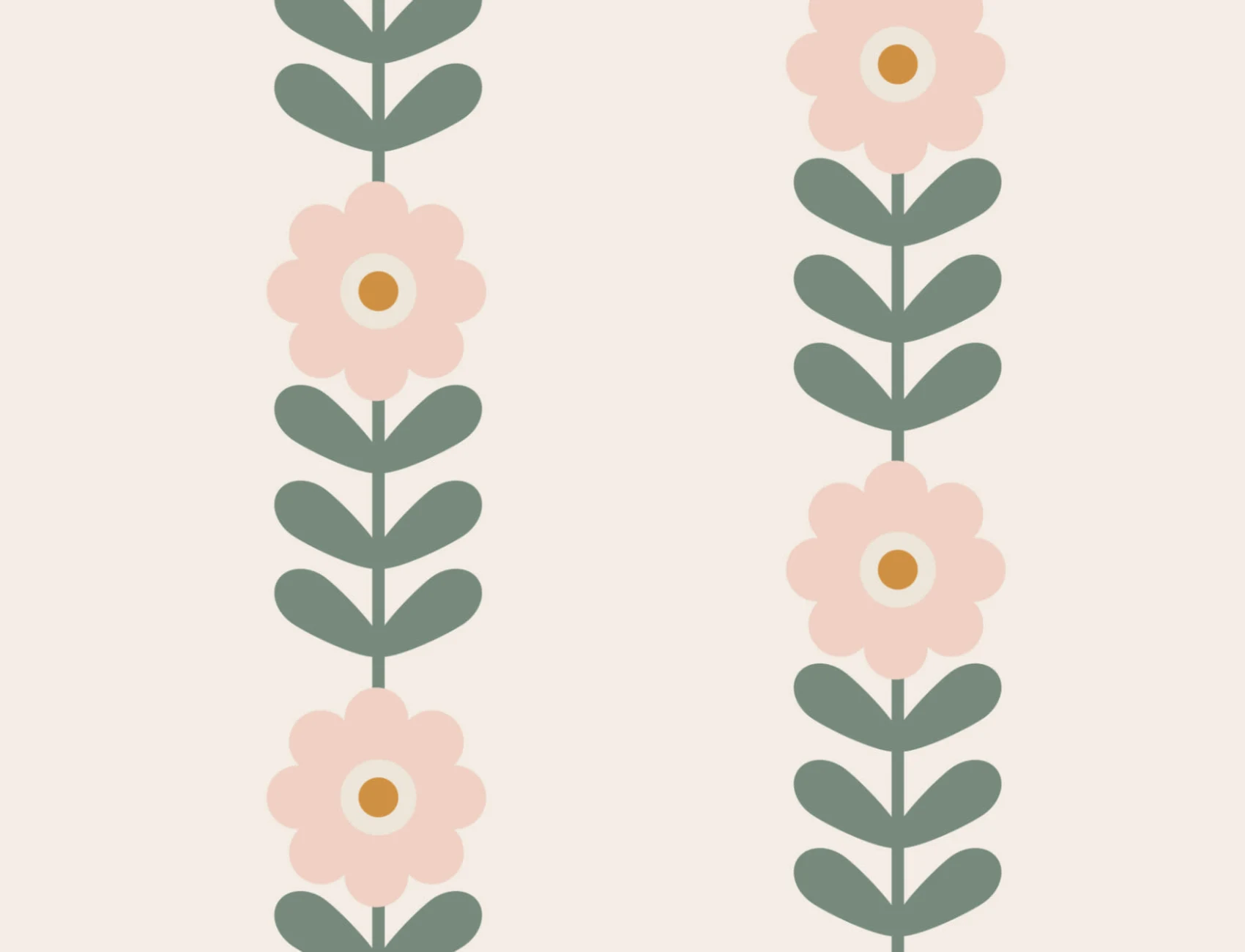 Retro Pink Daisy Floral Repeat Pattern Wallpaper
