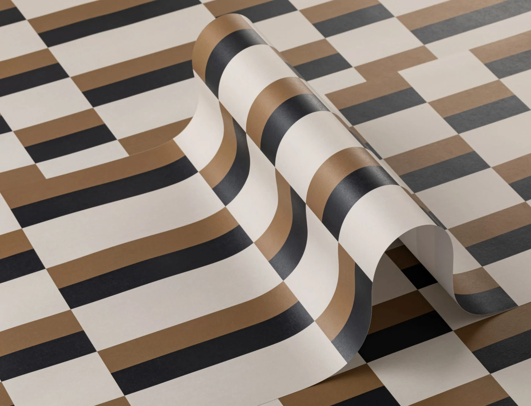 Sennep og Navy Bauhaus Geometrisk Retro tapet