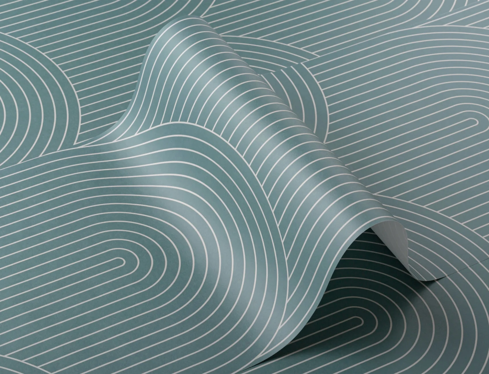 Verde Geometric subțire dungi Loop Repeat model tapet
