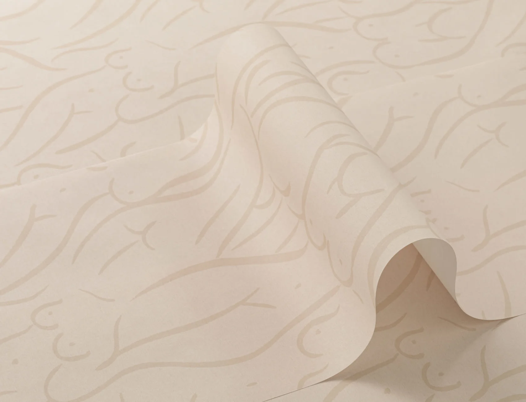 Carta da parati pattern di donna nuda beige