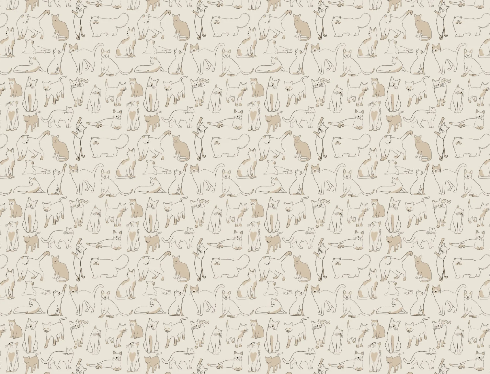 Fototapete Cooles Katzenmuster Neutralfarben
