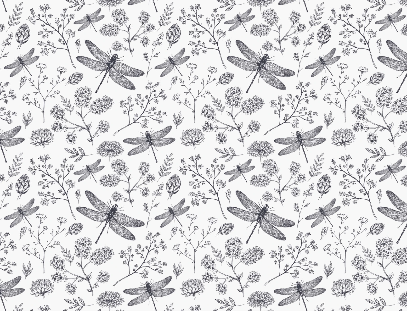 Papier Peint Panoramique Illustration Libellule