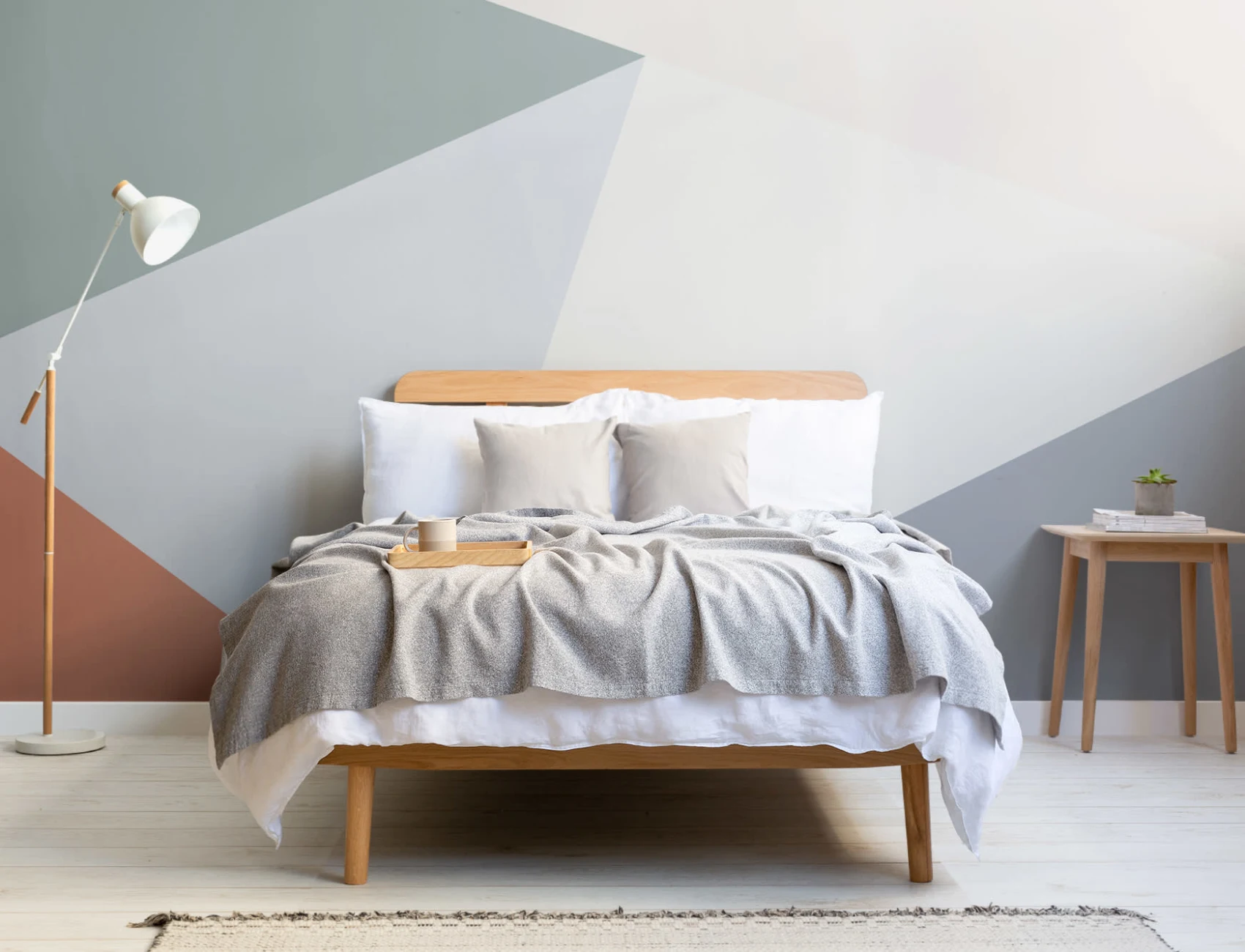 Multi-Coloured Oversized Geometric Wallpaper Mural