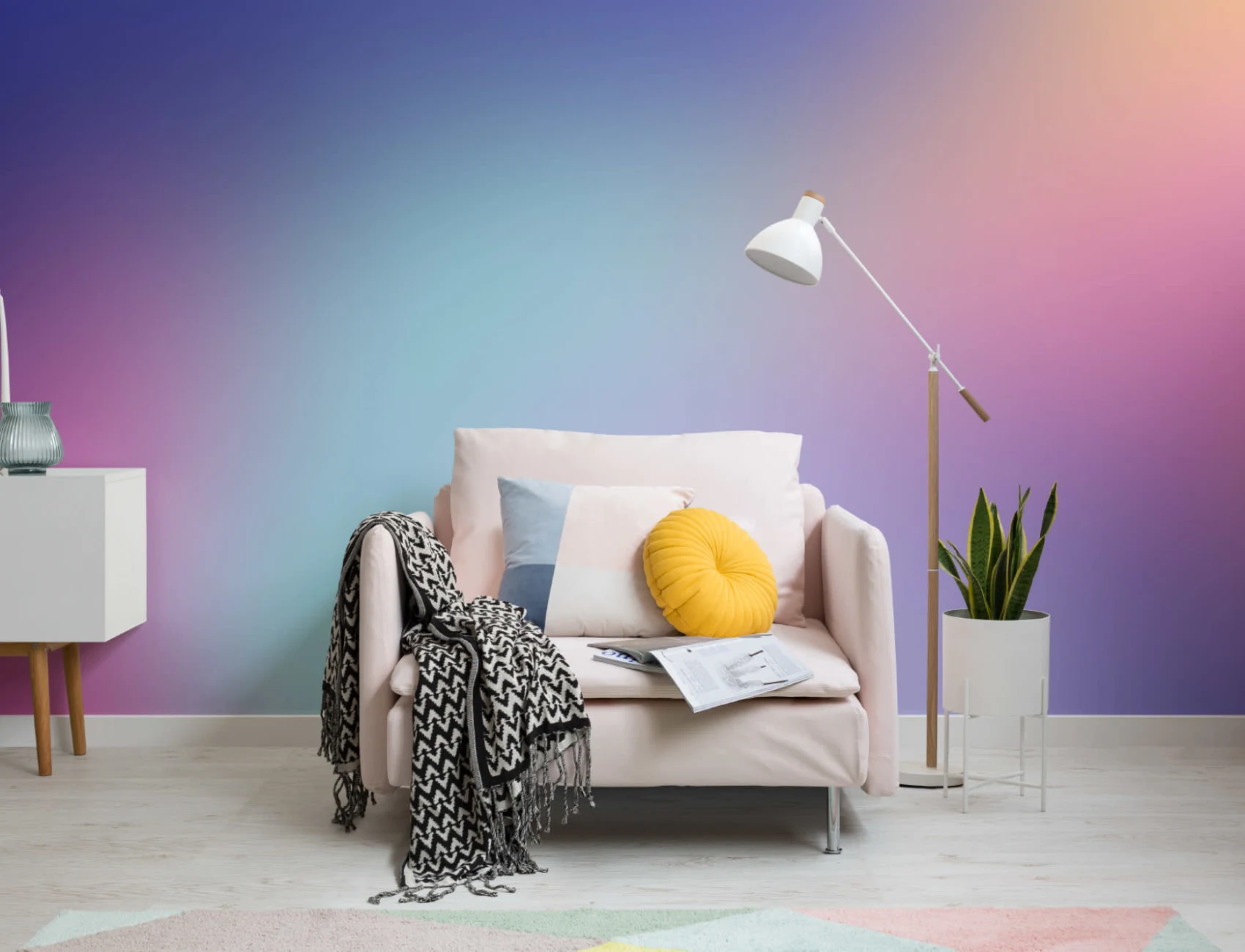 Purple Bright Gradient Wallpaper Mural