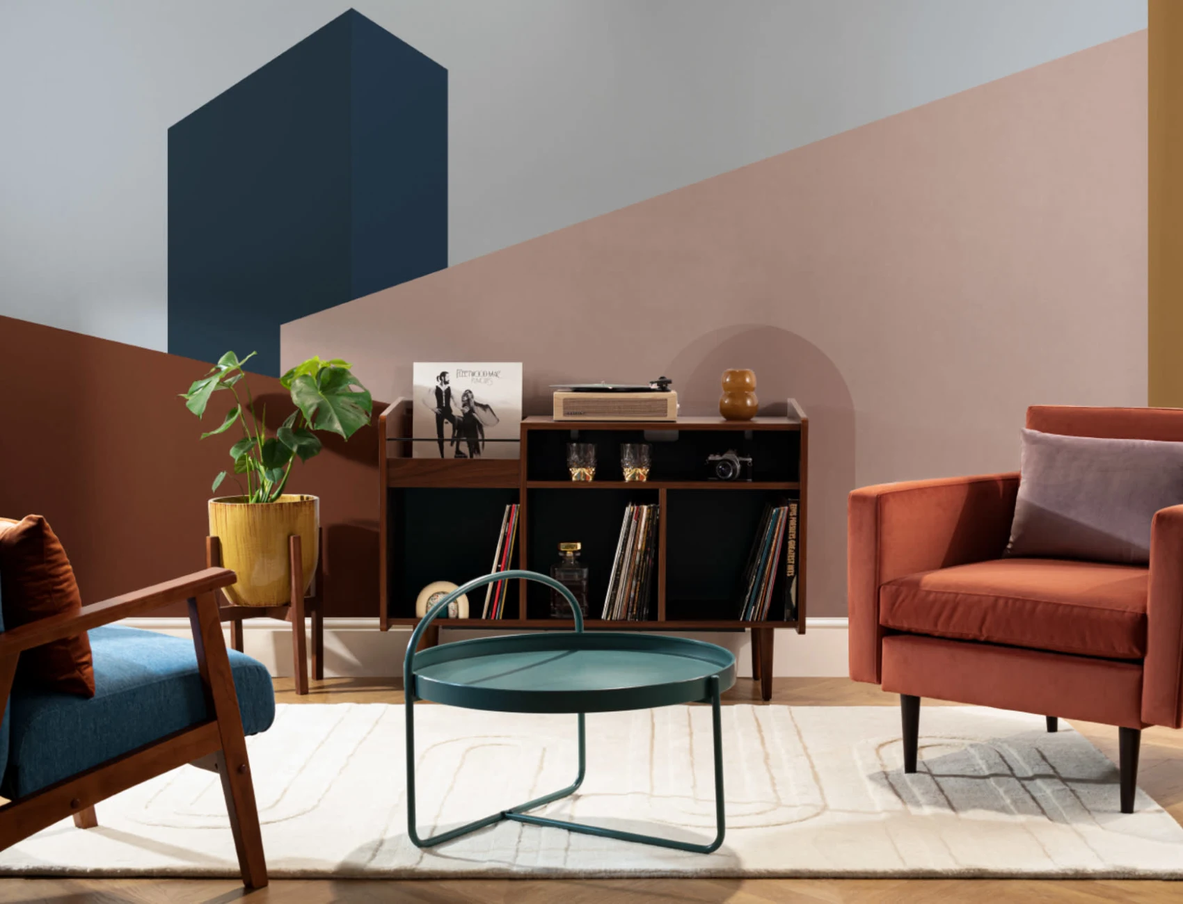 Blokkerig Abstract Architectuur Behang Muurschildering