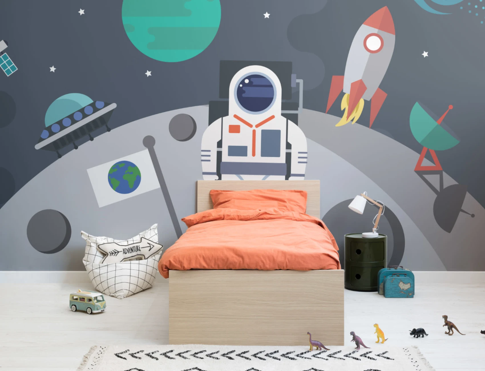 Retro Astronaut Wallpaper Mural
