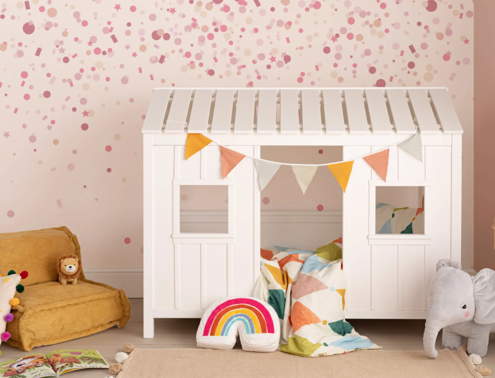 Pink Confetti Sprinkles Wallpaper Mural