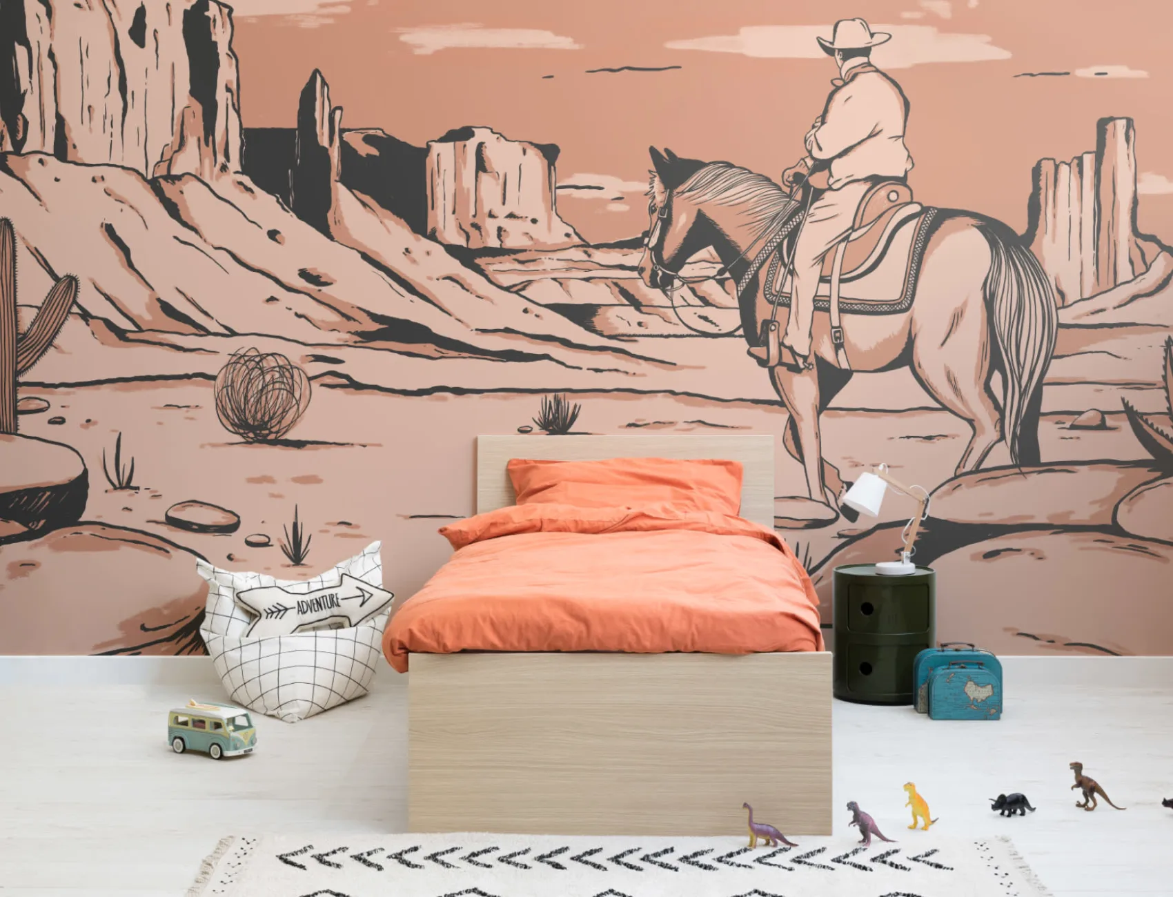 Vest sălbatic Cowboy Horse Wallpaper Mural
