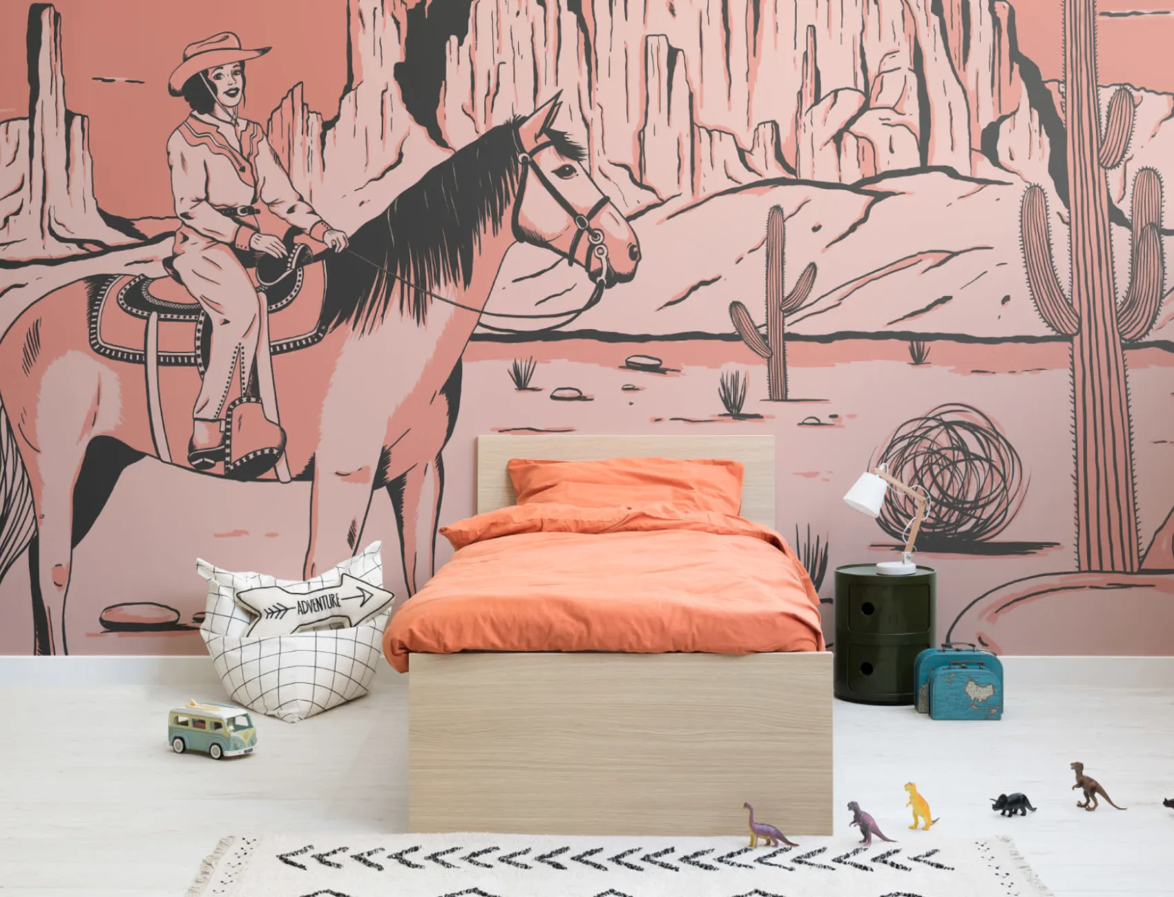 Wild West Cowgirl Horse Wallpaper Mural