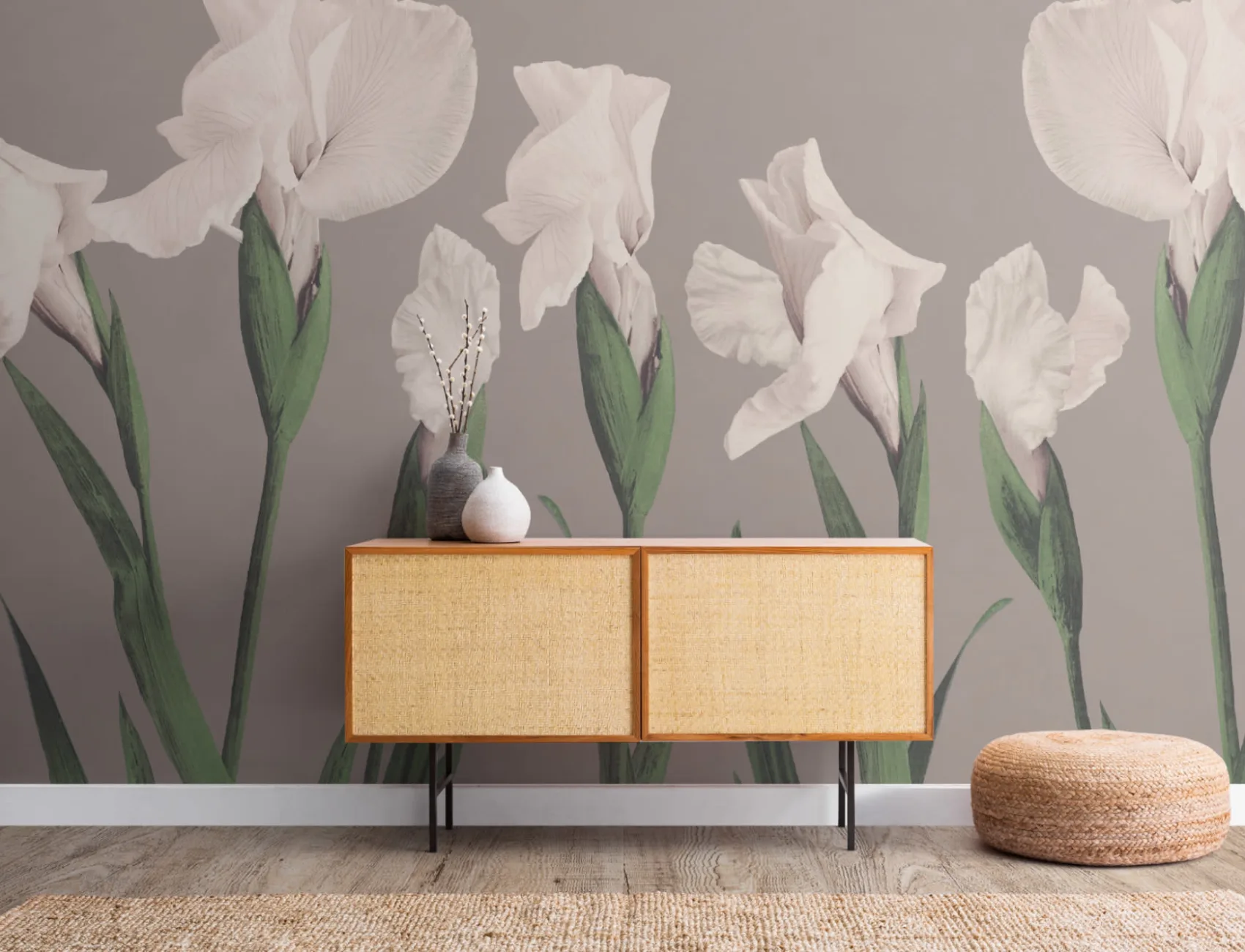 Vintage Japanese Large Flower Wallpaper Mural