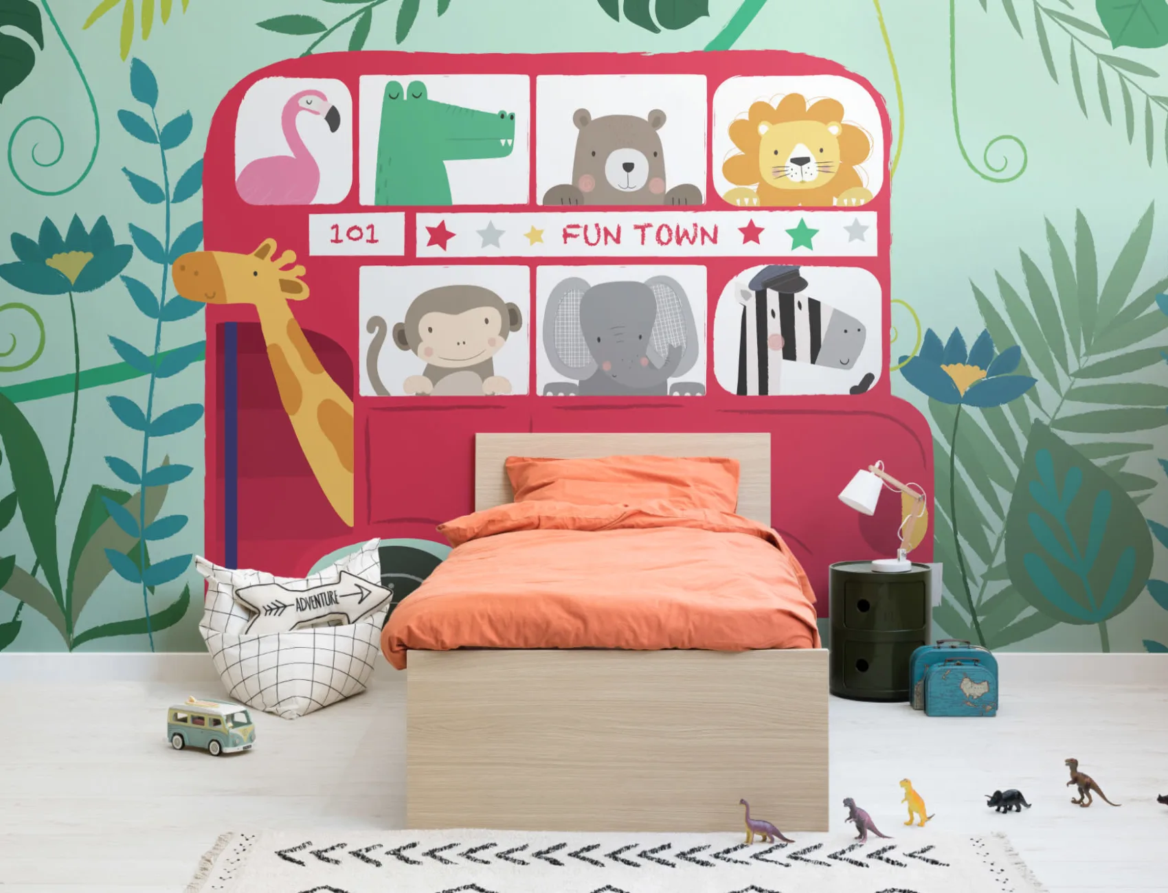 Routemaster Safari Animals Wallpaper Mural