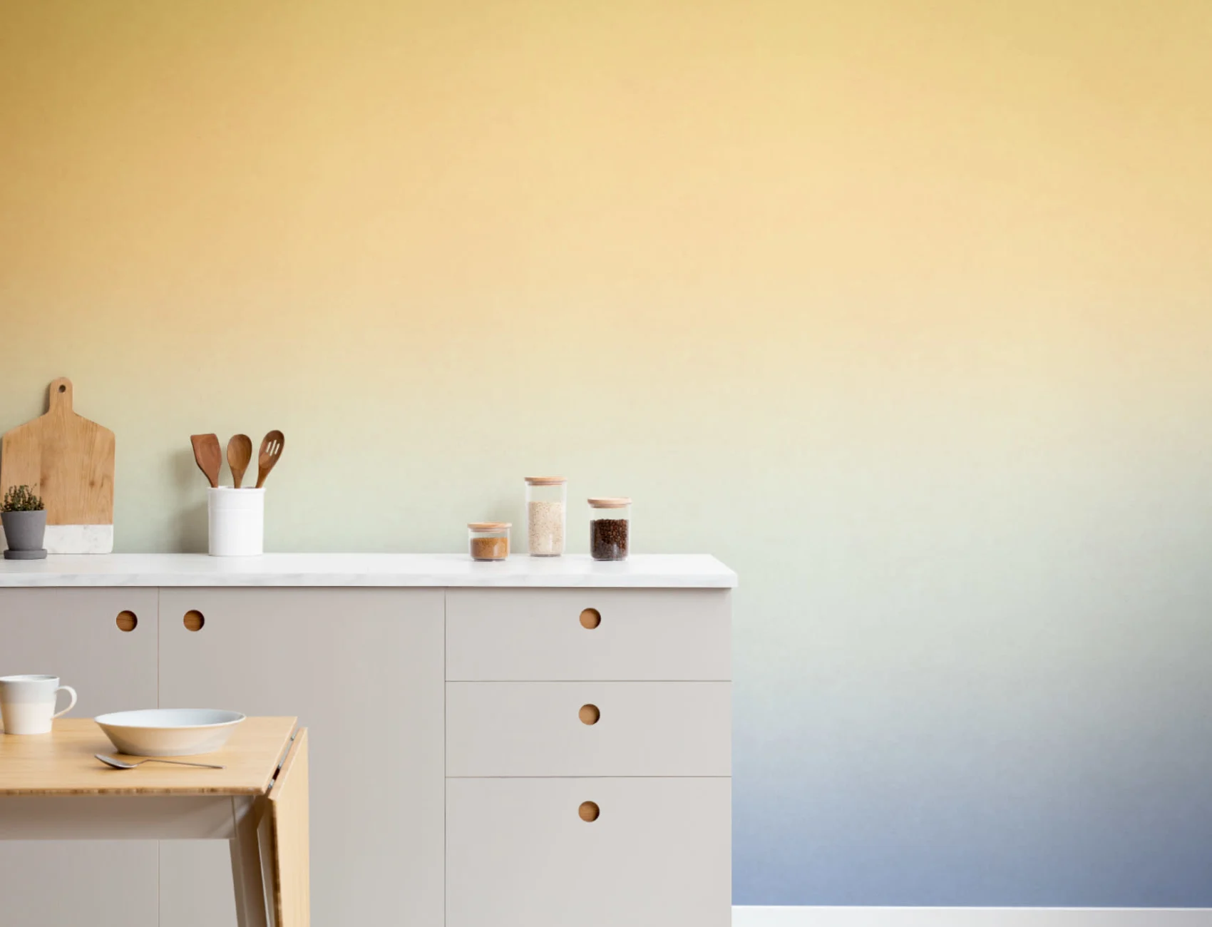 Peach & Blue Ombre Wallpaper Mural