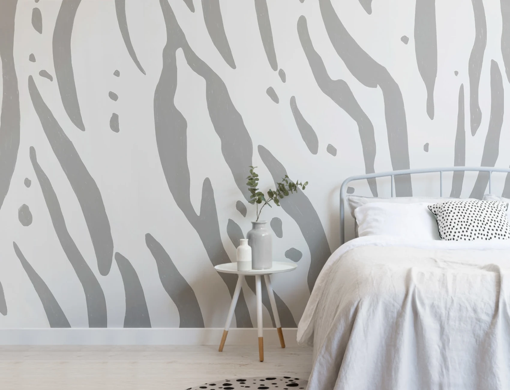 Mural Papel Pintado Estampado Tigre Gris