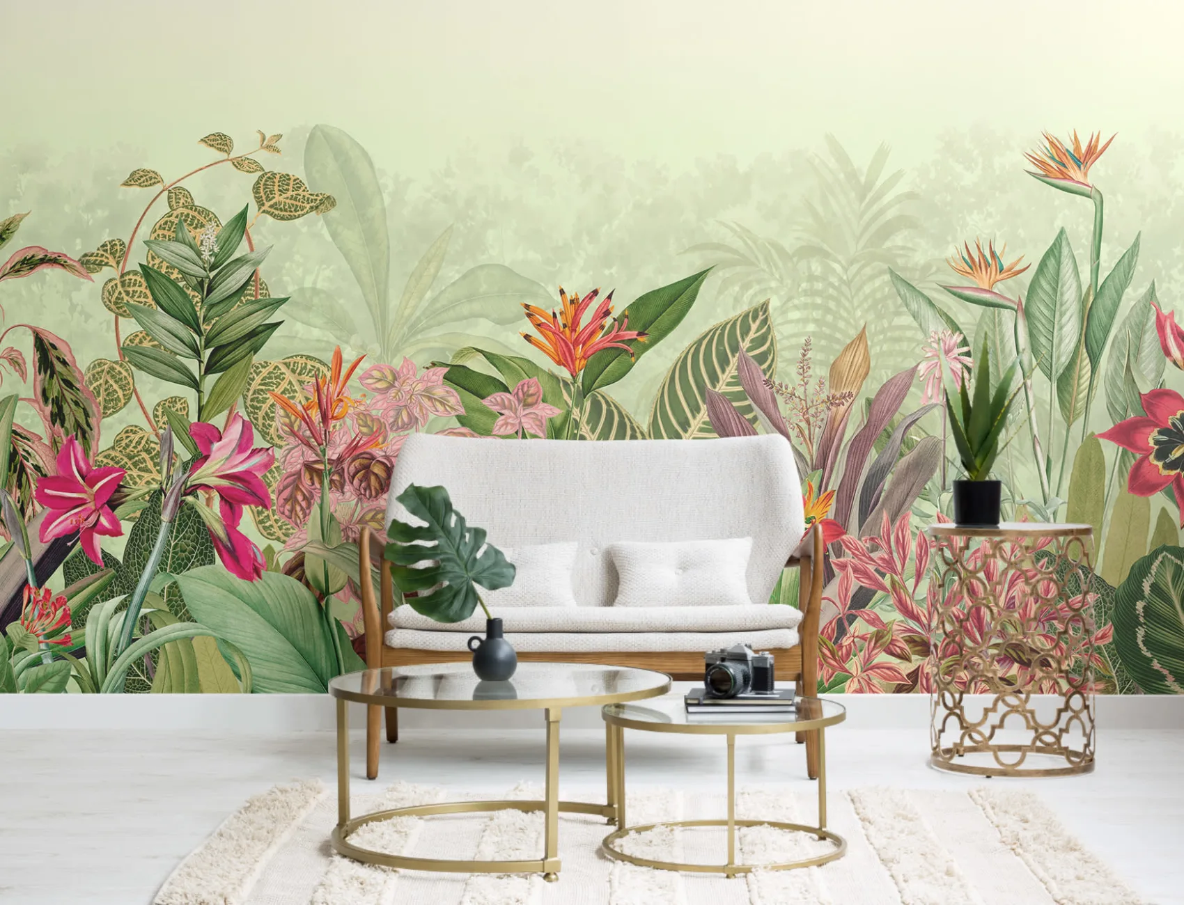 Vintage Tropical Botanics Grønt fototapet