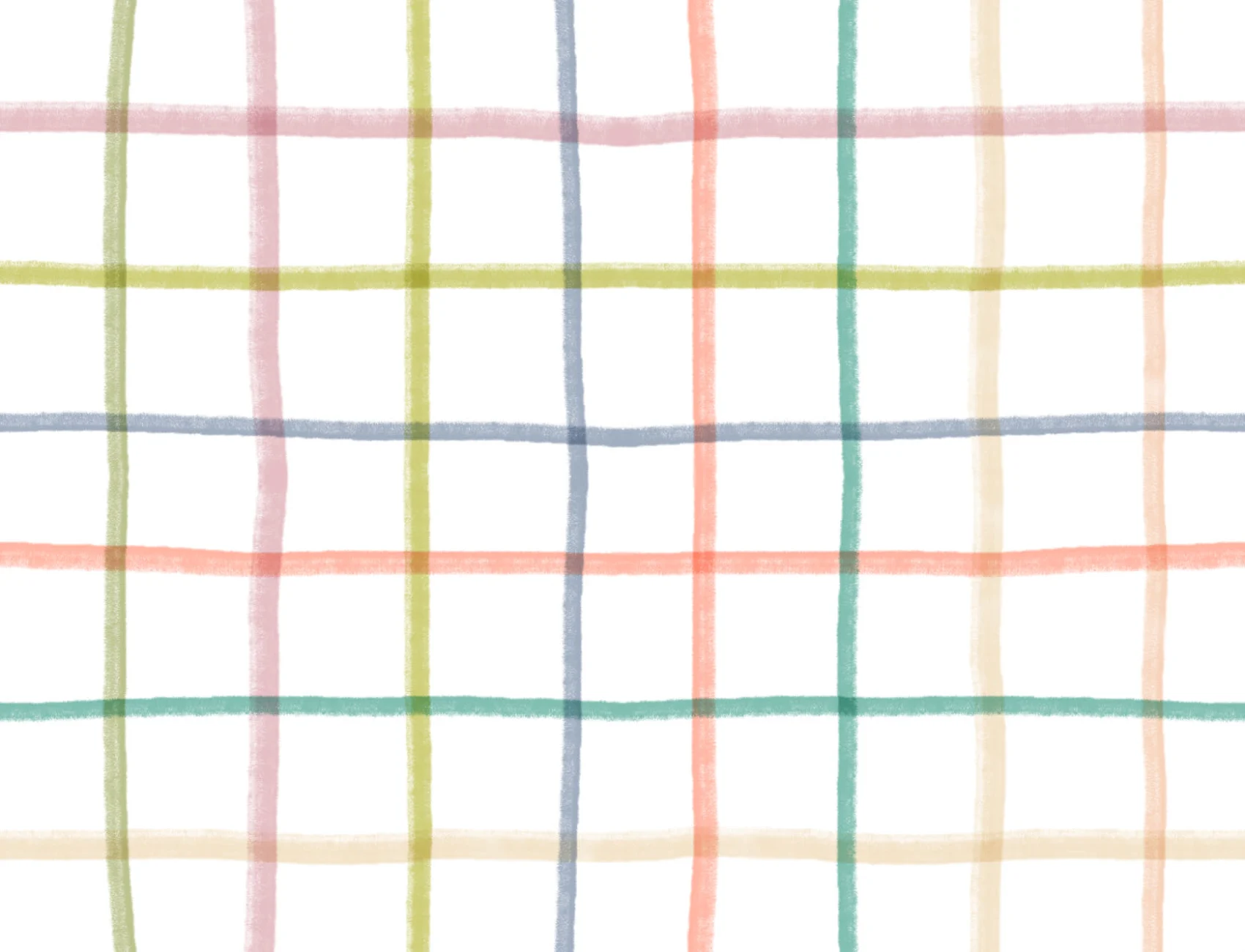 Rainbow Hand Drawn Grid Stripes Wallpaper Mural