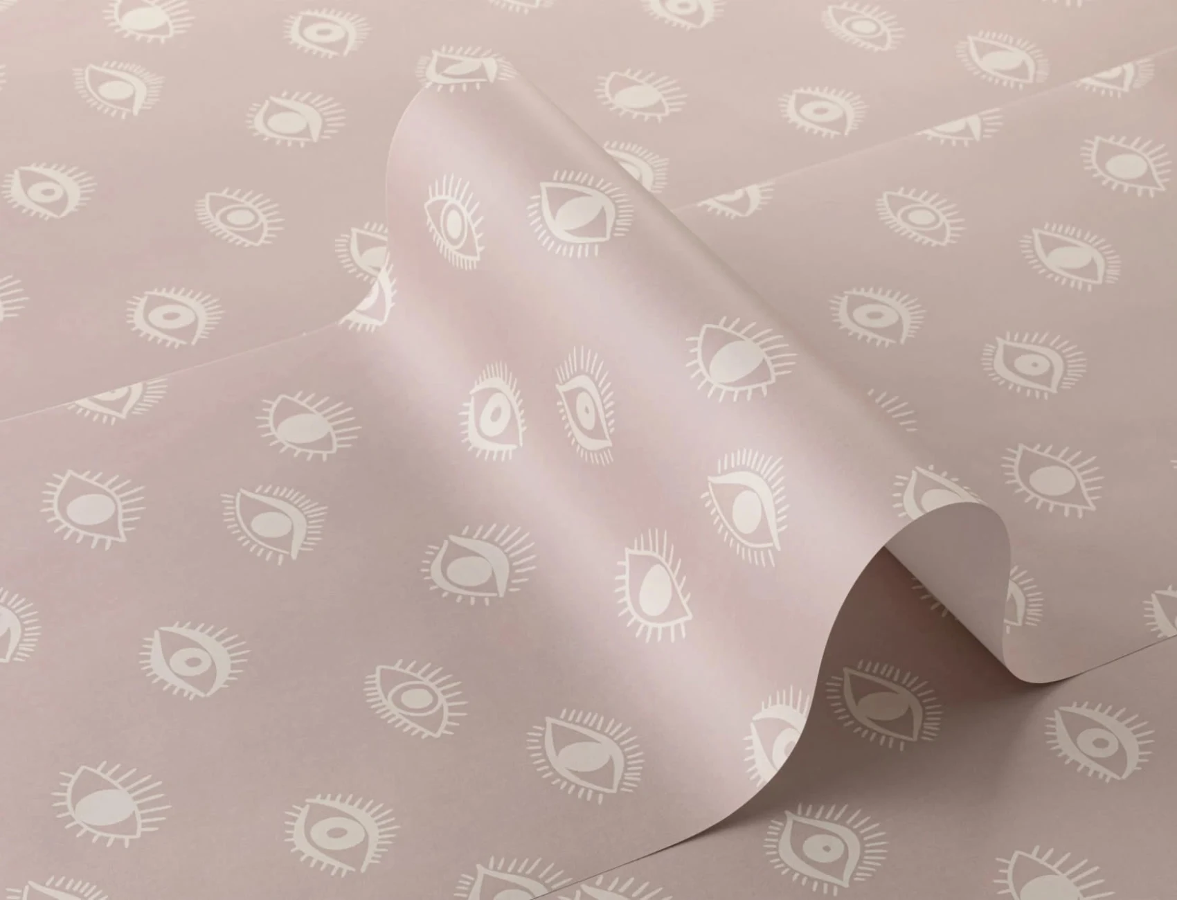 Papier Peint à Motif Répété Yeux Rose Style Boho