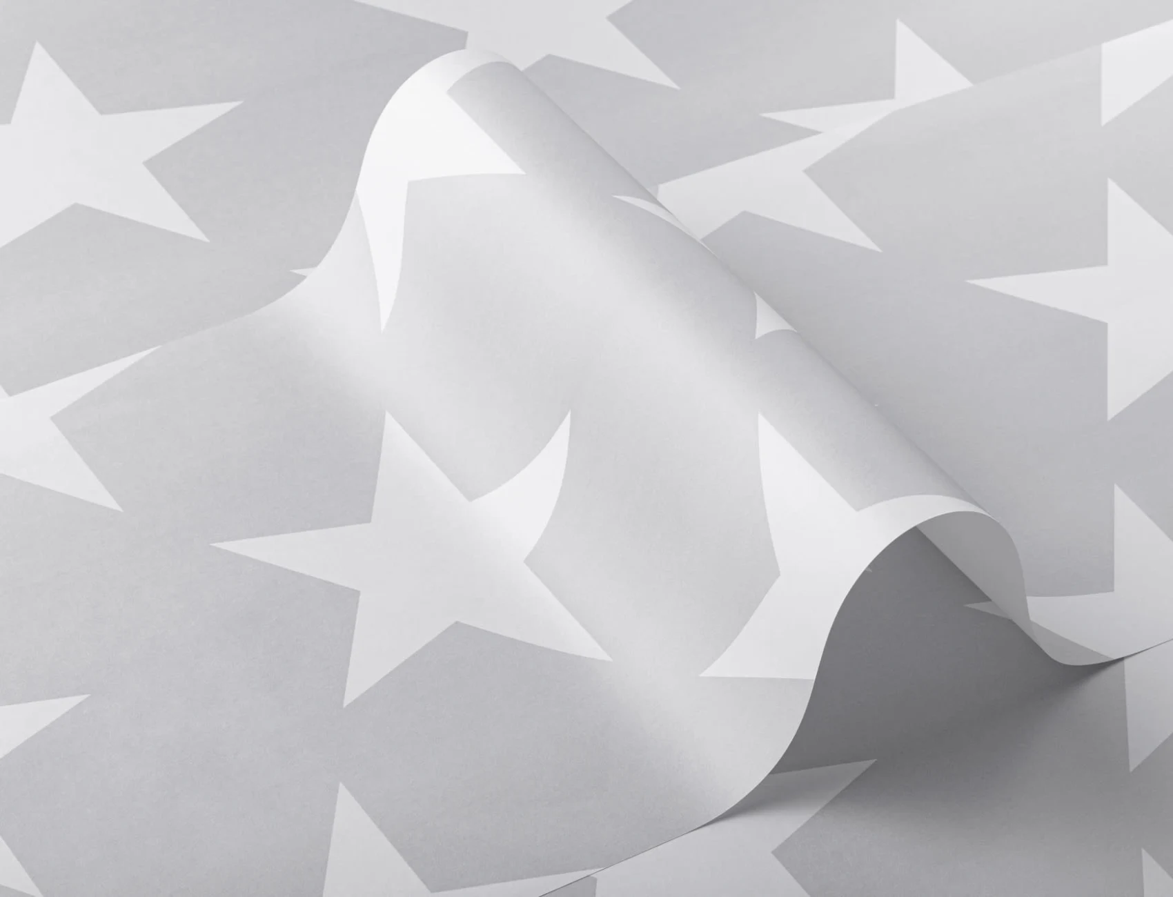 Gray Large Star Repeat Pattern Wallpaper