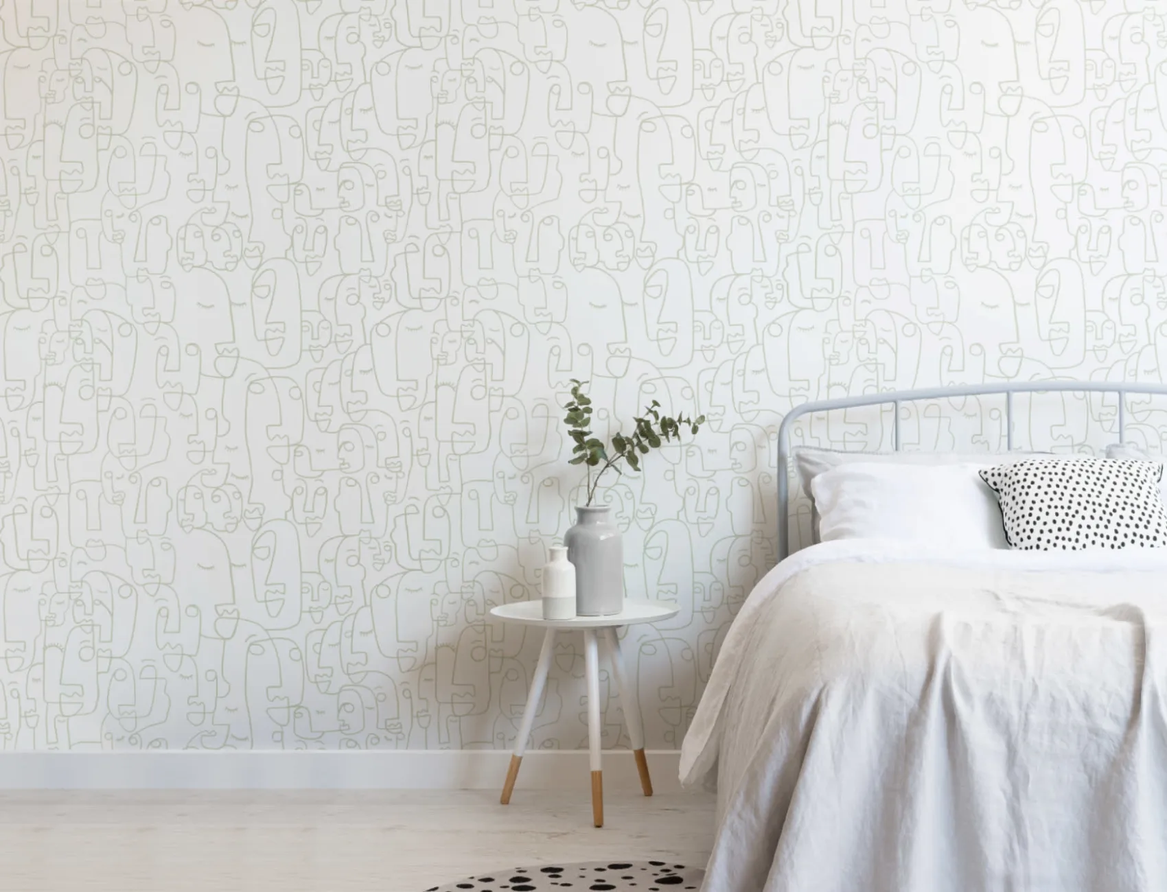 Sage Line Drawing Face Wallpaper Mural
