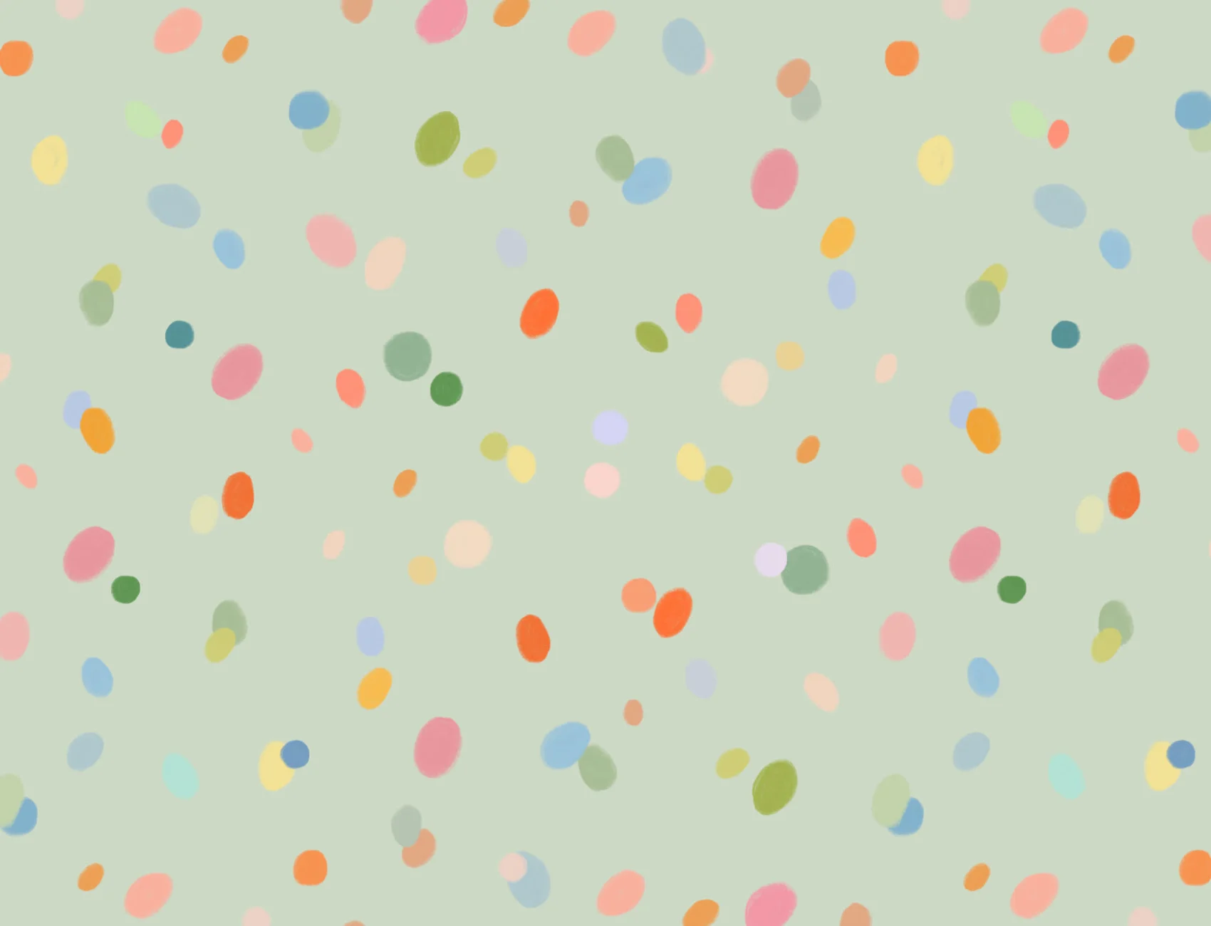 Käsin piirretty pastelli monivärinen Spots vihreä tapetti