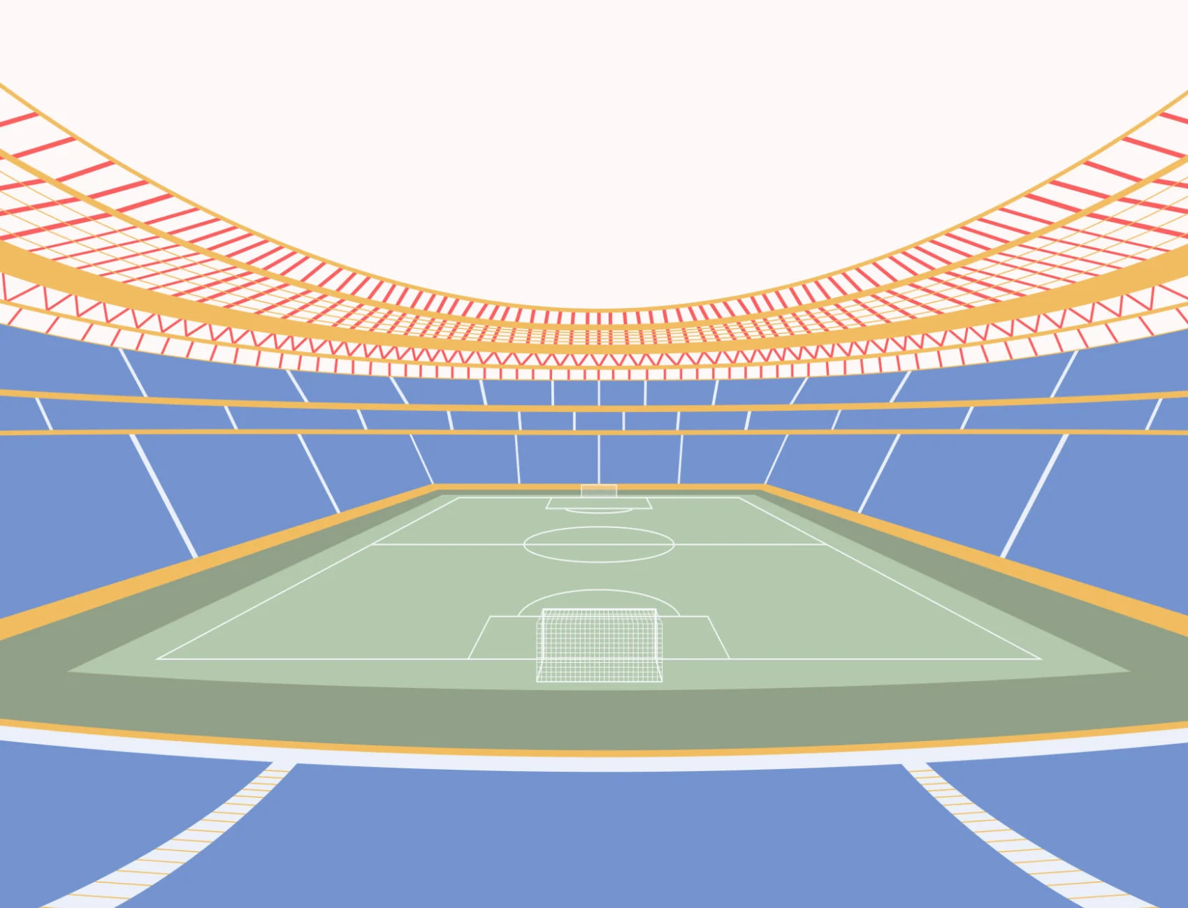Kids Blue Soccer Stadium Mural