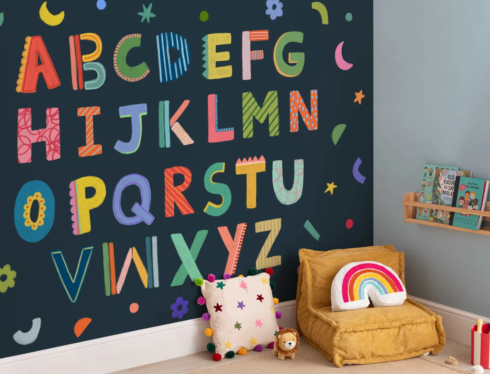 Navy Kids Colorful Alphabet Mural