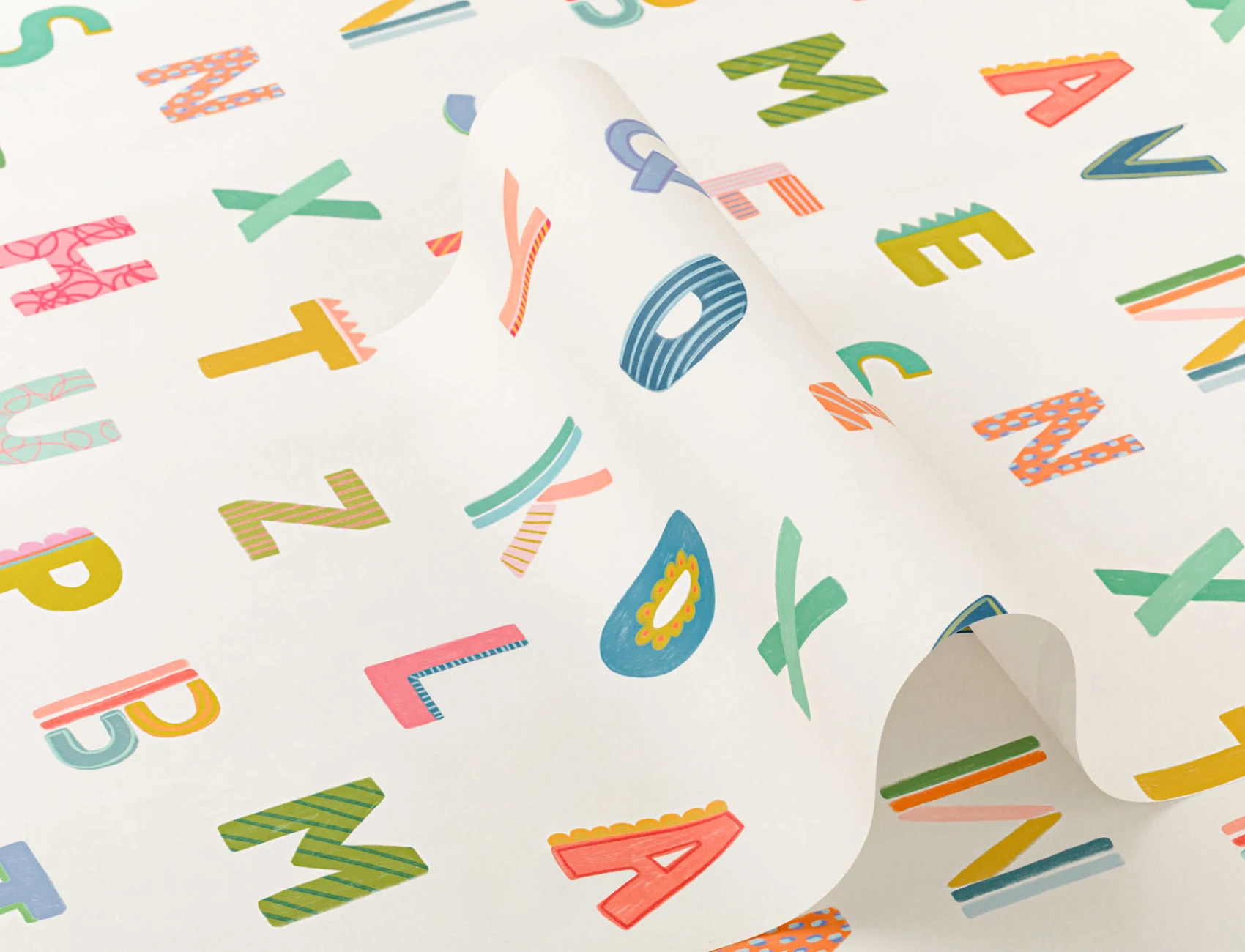 Colorful Kids Alphabet Wallpaper