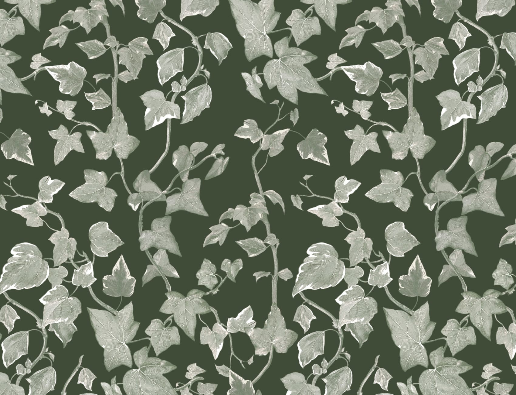 Papel pintado hiedra vintage verde
