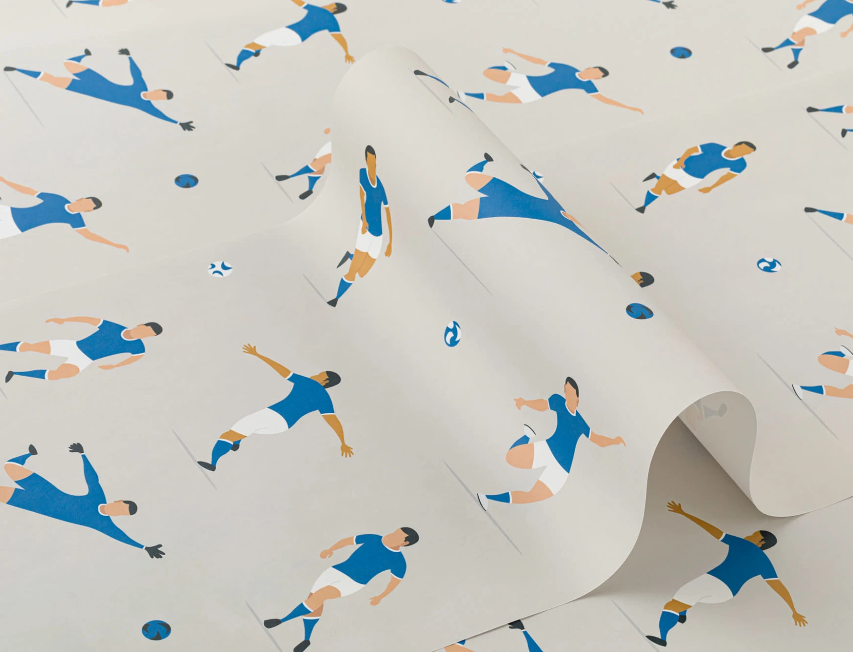 Kids Blue Soccer Players Wallpaper