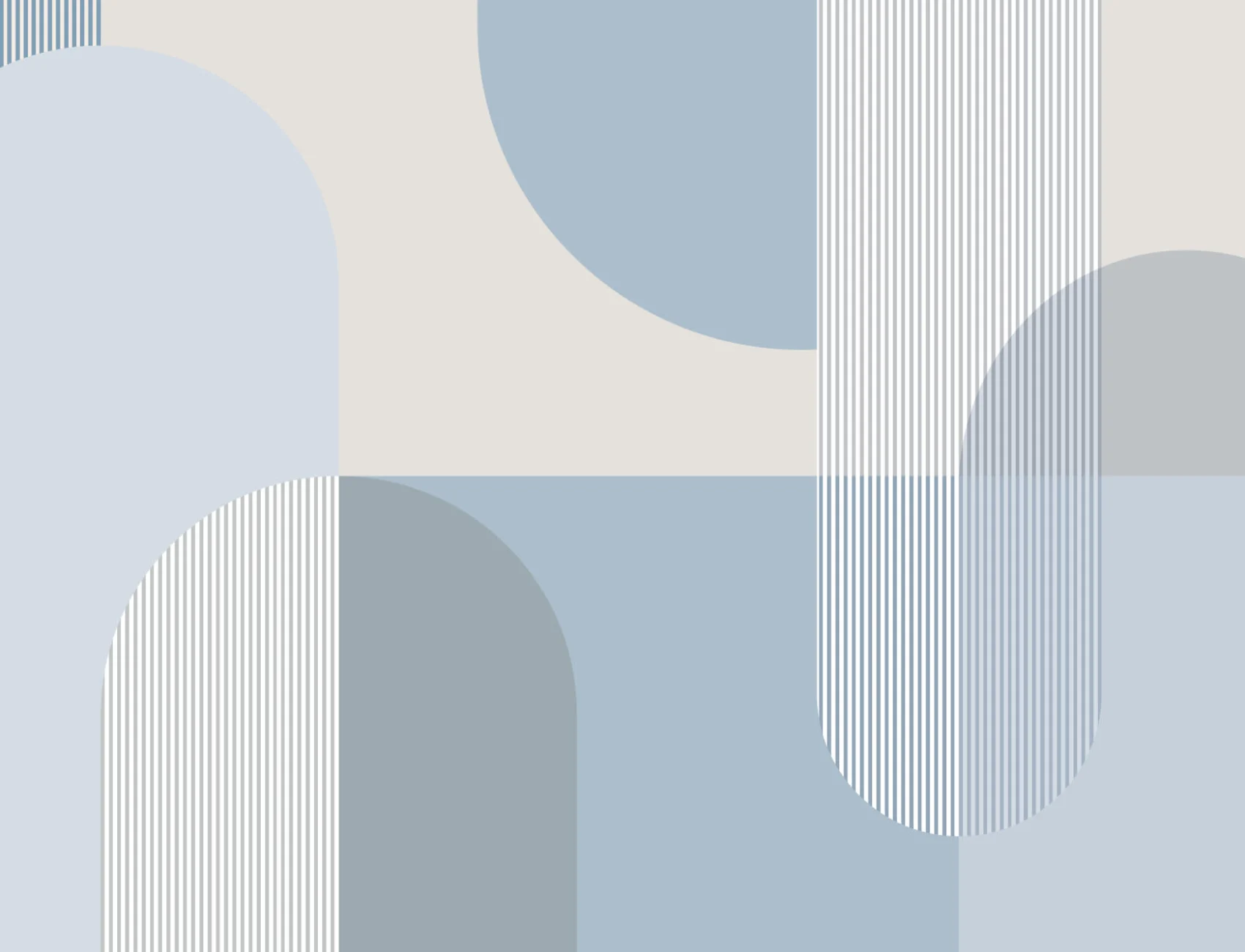 Blue Scandinavian Geometric Mural