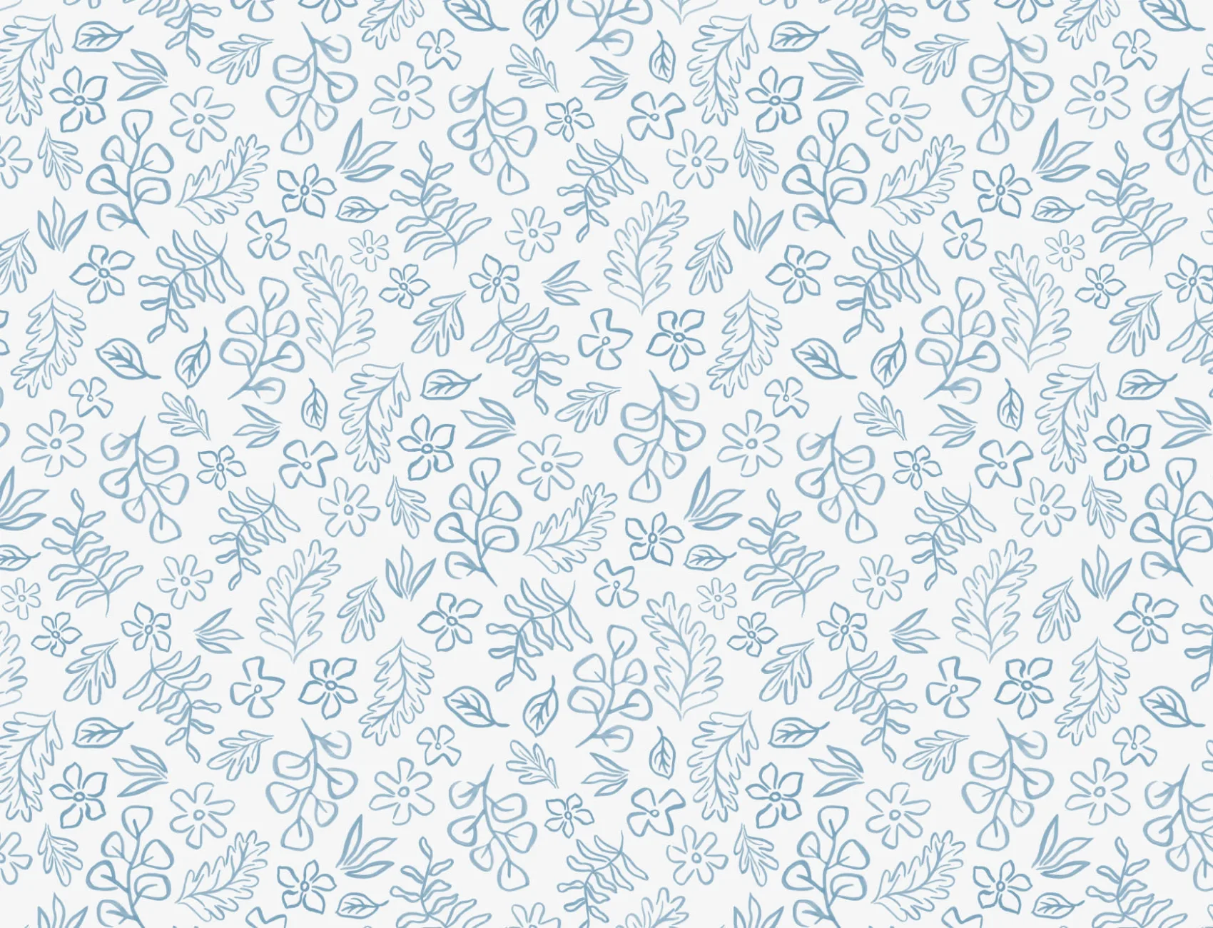 Blaue Skandinavische Botanische Motivtapete